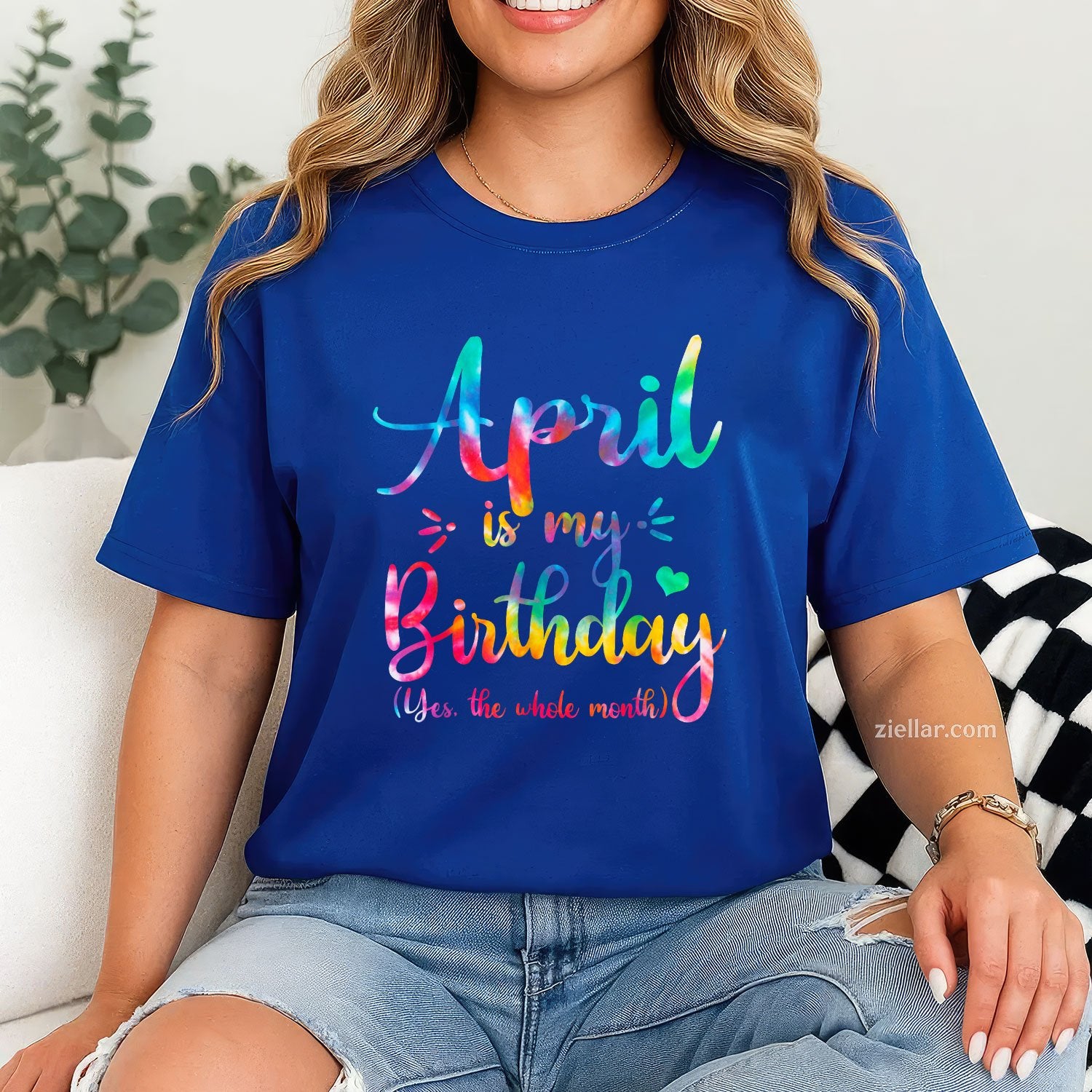 Funny April Birthday Tee and T-Shirt, Yes April Is My Birthday All Month T-Shirt for Adults