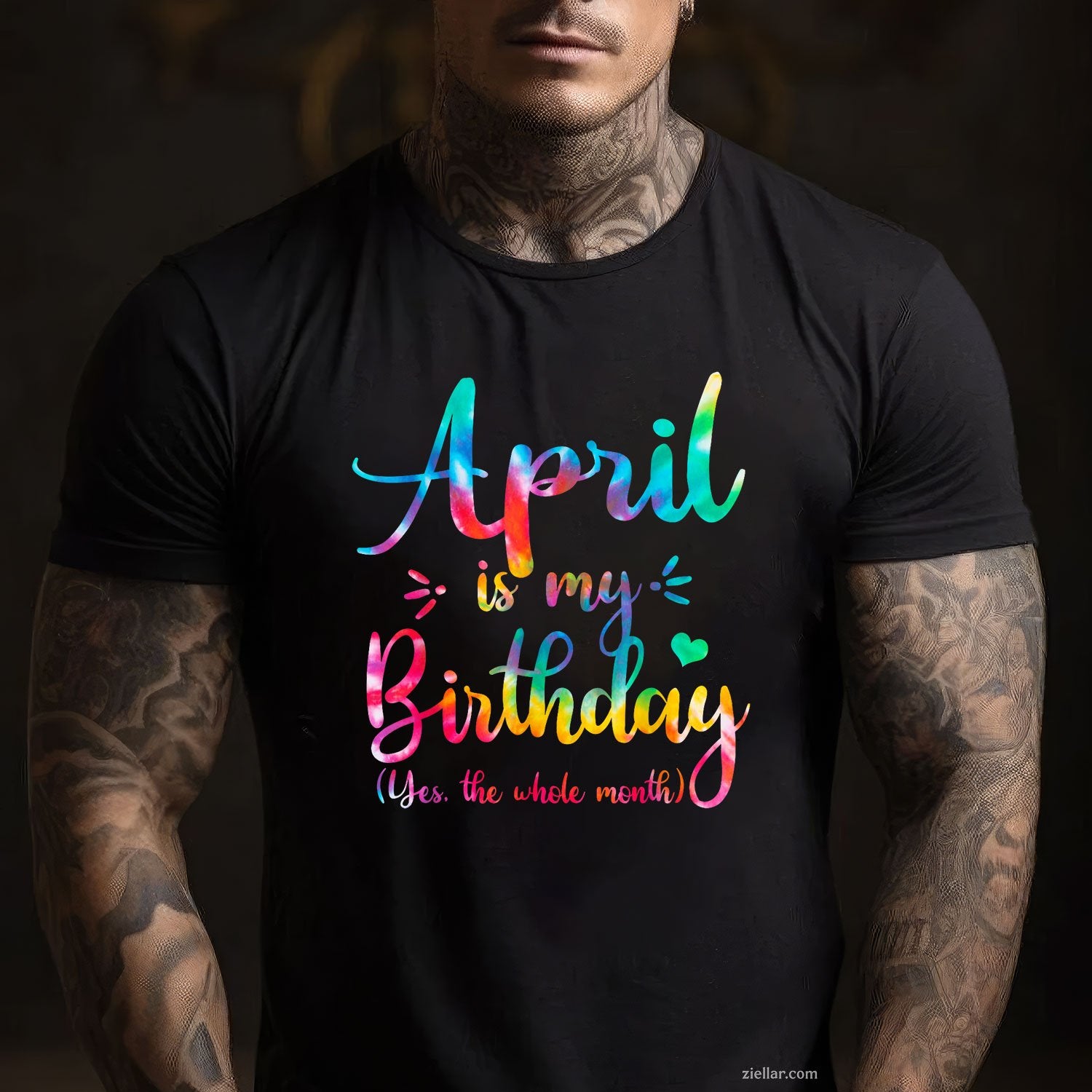 Funny April Birthday Tee and T-Shirt, Yes April Is My Birthday All Month T-Shirt for Adults