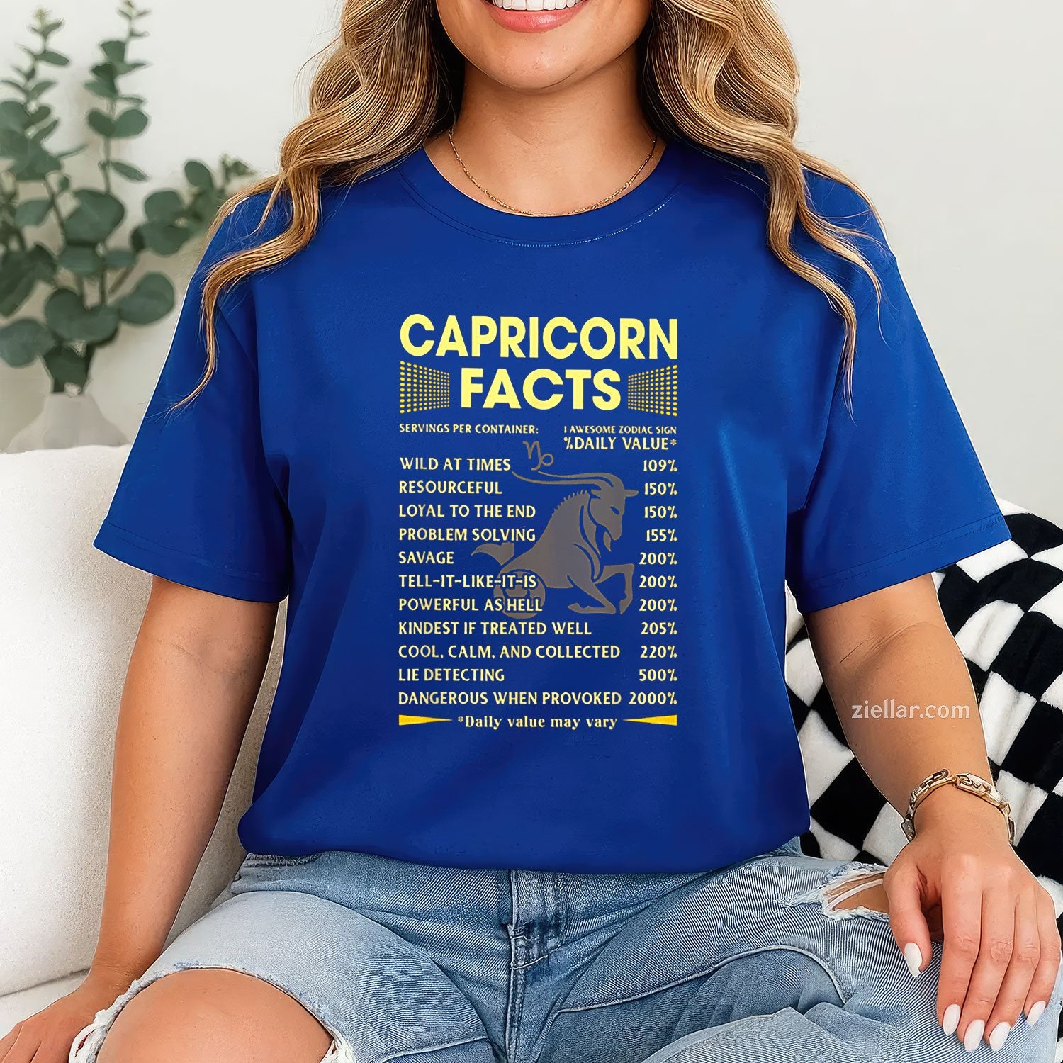 Funny Capricorn Facts Tee and T-Shirt, December January Zodiac Birthday T-Shirt Gift for Adults