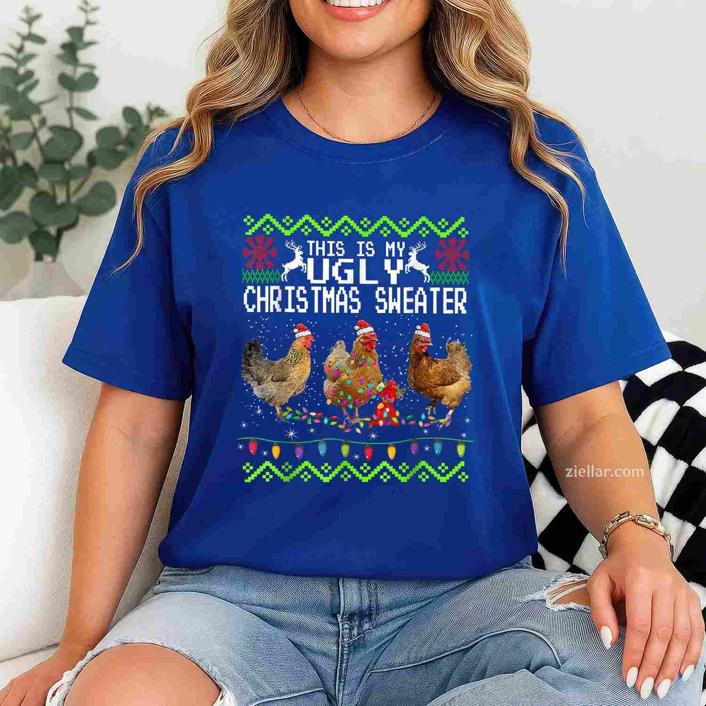 Funny Christmas This Is My Ugly Sweater Men Women Gift T-Shirt_ Humorous Holiday Party Tee For Adults