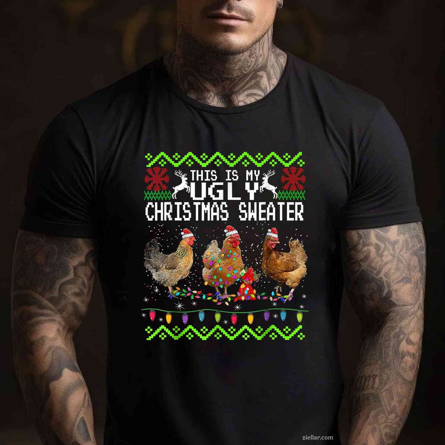 Funny Christmas This Is My Ugly Sweater Men Women Gift T-Shirt_ Humorous Holiday Party Tee For Adults
