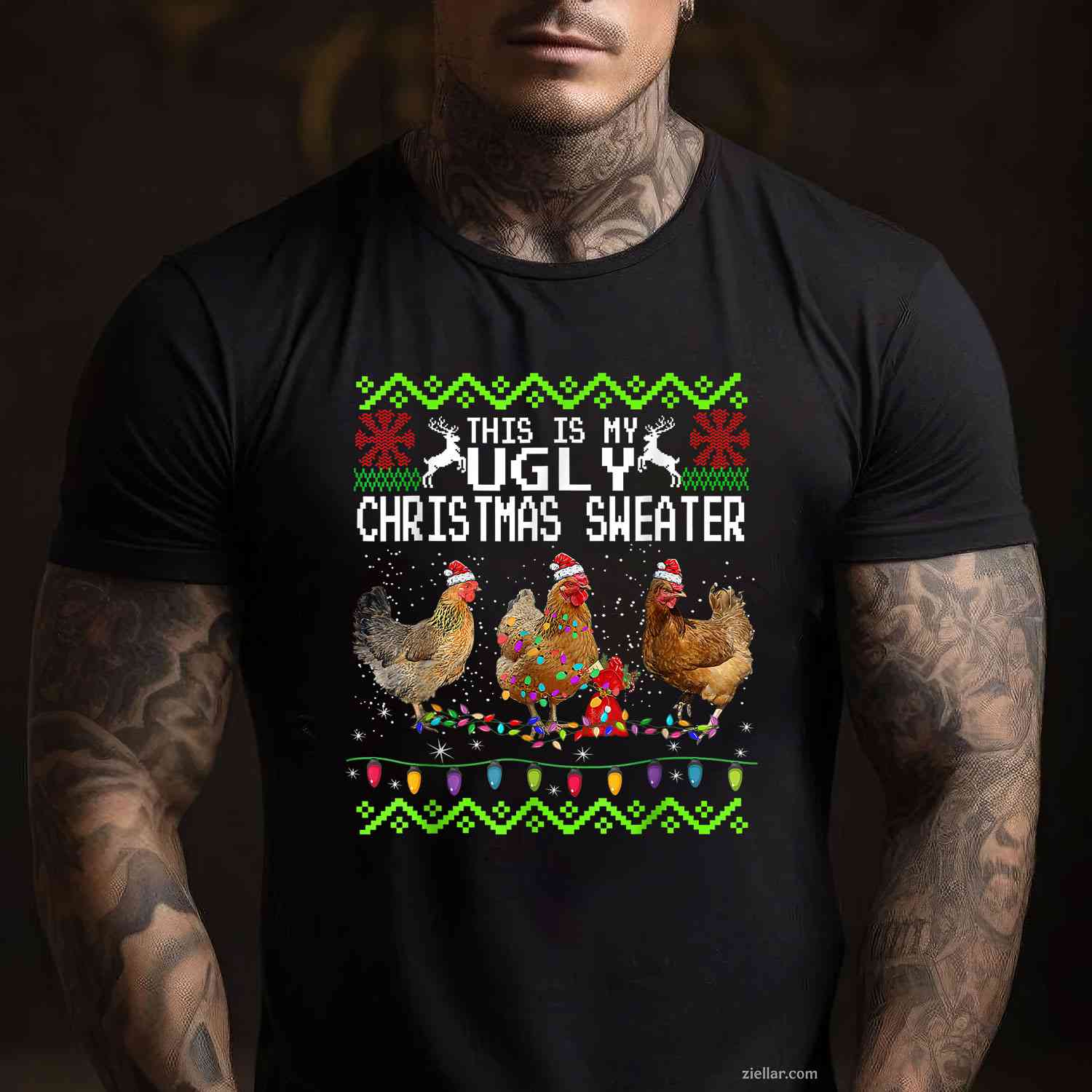 Funny Christmas This Is My Ugly Sweater Men Women Gift T-Shirt_ Humorous Holiday Party Tee For Adults