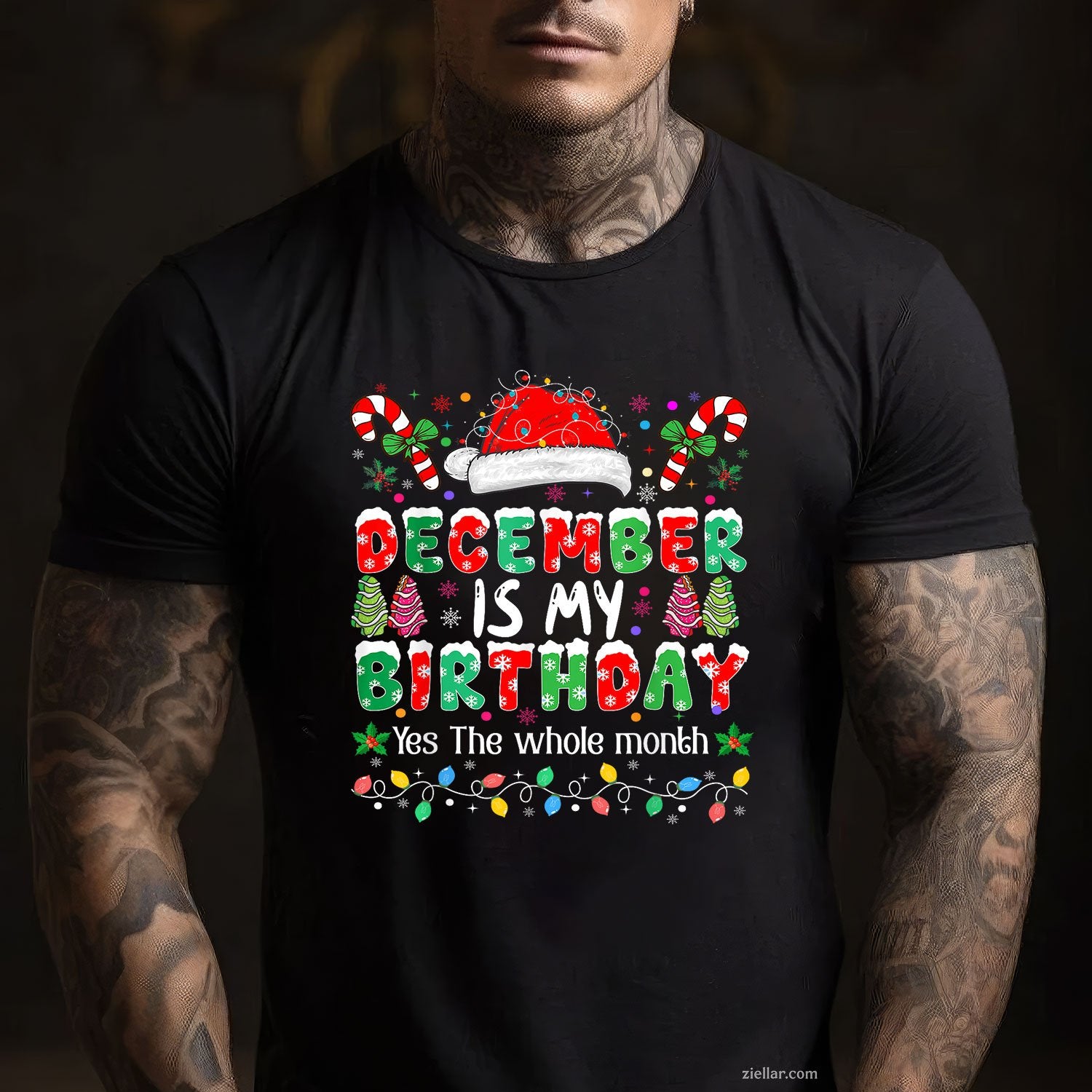 Funny December Birthday Tee and T-Shirt, Christmas Month T-Shirt Gift for Adults Born in December