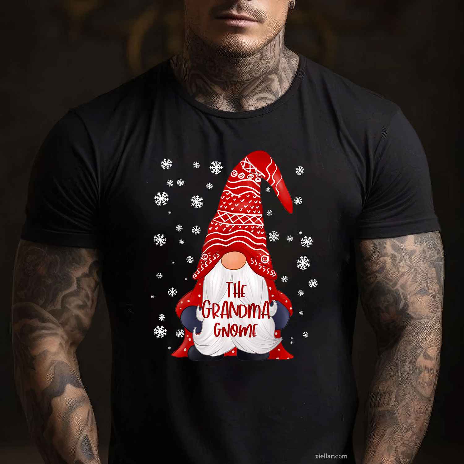 Funny Grandma Gnome Family Matching Christmas Gift Pajama T-Shirt, A Grandma Gnome Christmas Pajama Tee