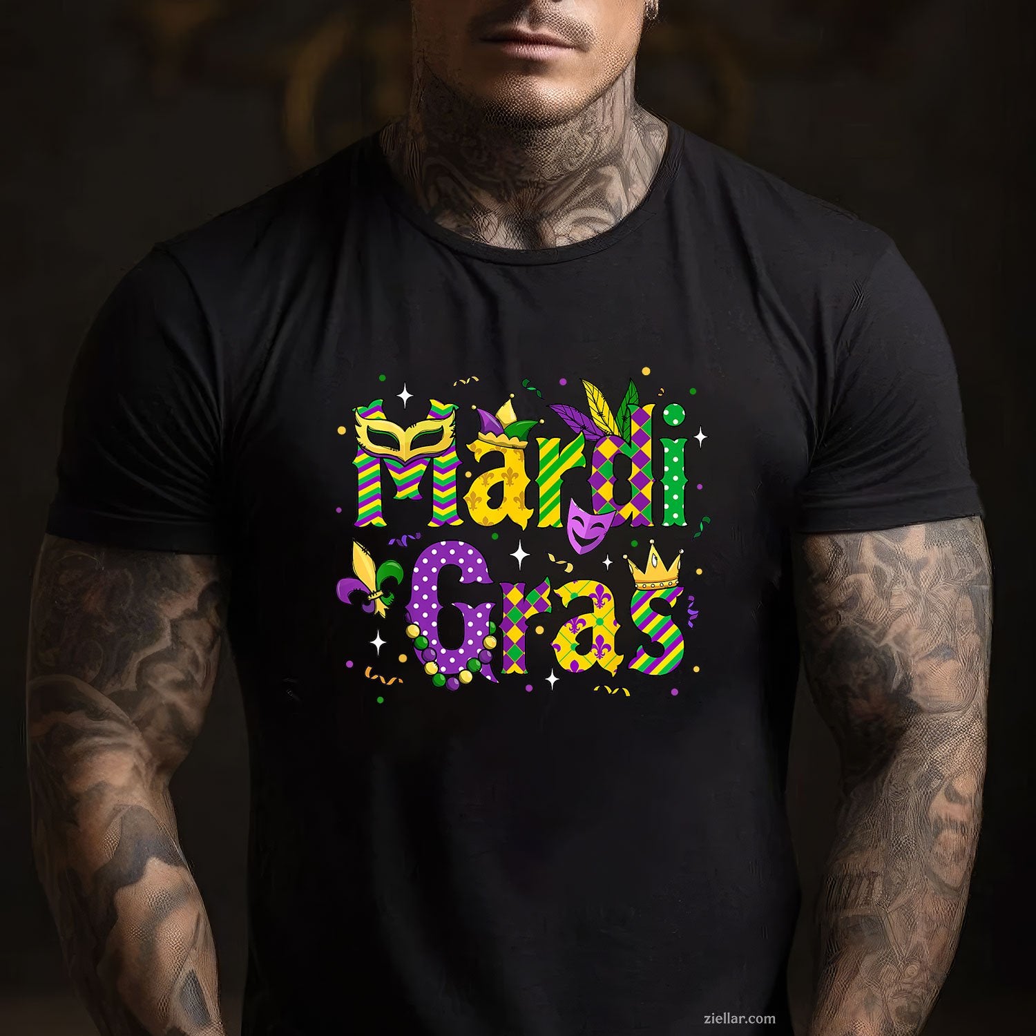 Funny Jester Hat Parade Tee and T-Shirt, Mardi Gras Party T-Shirt Gift for Adults in Carnival Season