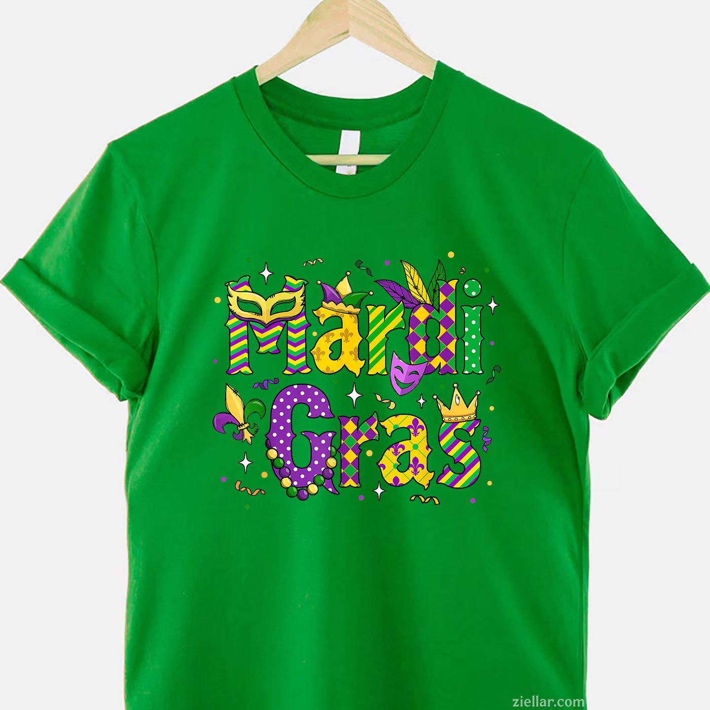 Funny Jester Hat Parade Tee and T-Shirt, Mardi Gras Party T-Shirt Gift for Adults in Carnival Season