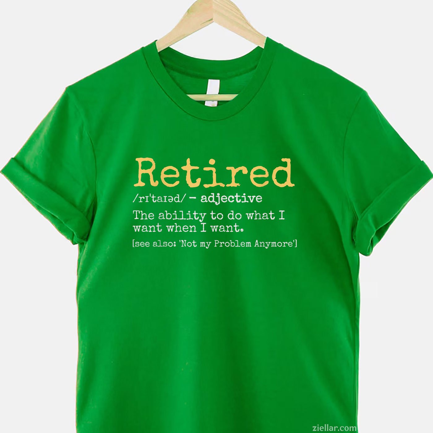 Funny Retirement Definition Tee and T-Shirt, Gag Gift Black T-Shirt for Men and Women Adults