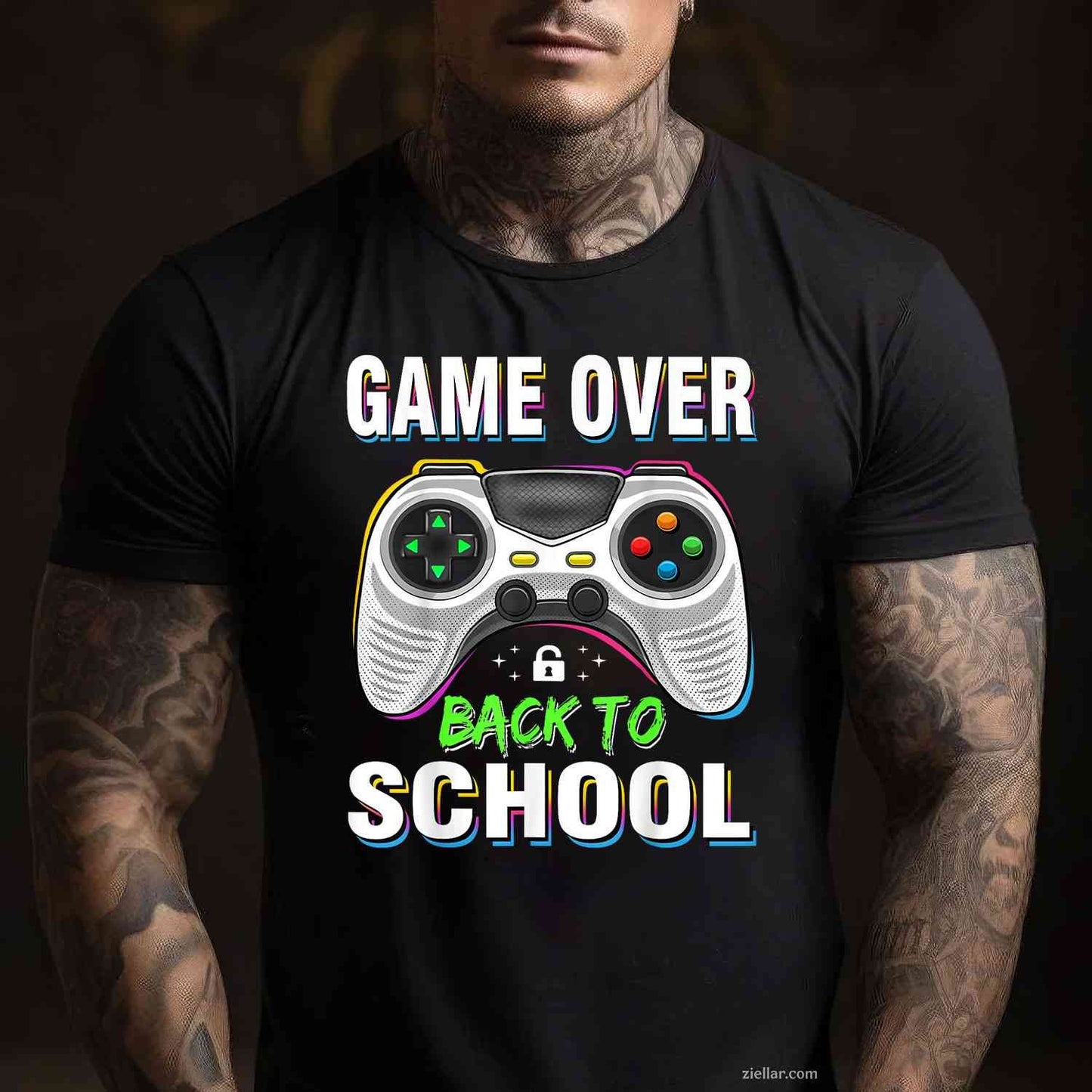 Game Over Back To School Shirt Funny First Day School T-Shirt Tee for Men Women Adults Unisex