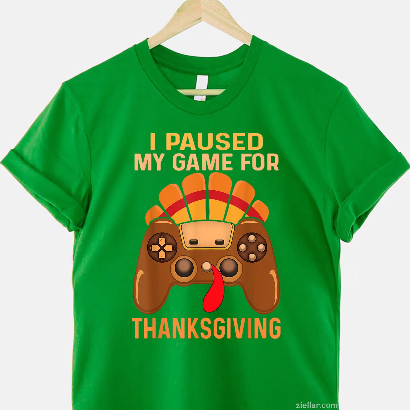 Gaming Turkey Fall Tee and T-Shirt, Funny Thanksgiving Gamer T-Shirt for Adults