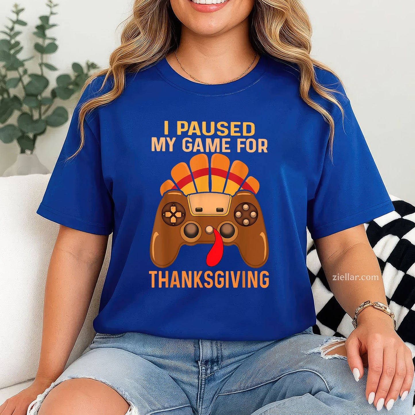 Gaming Turkey Fall Tee and T-Shirt, Funny Thanksgiving Gamer T-Shirt for Adults