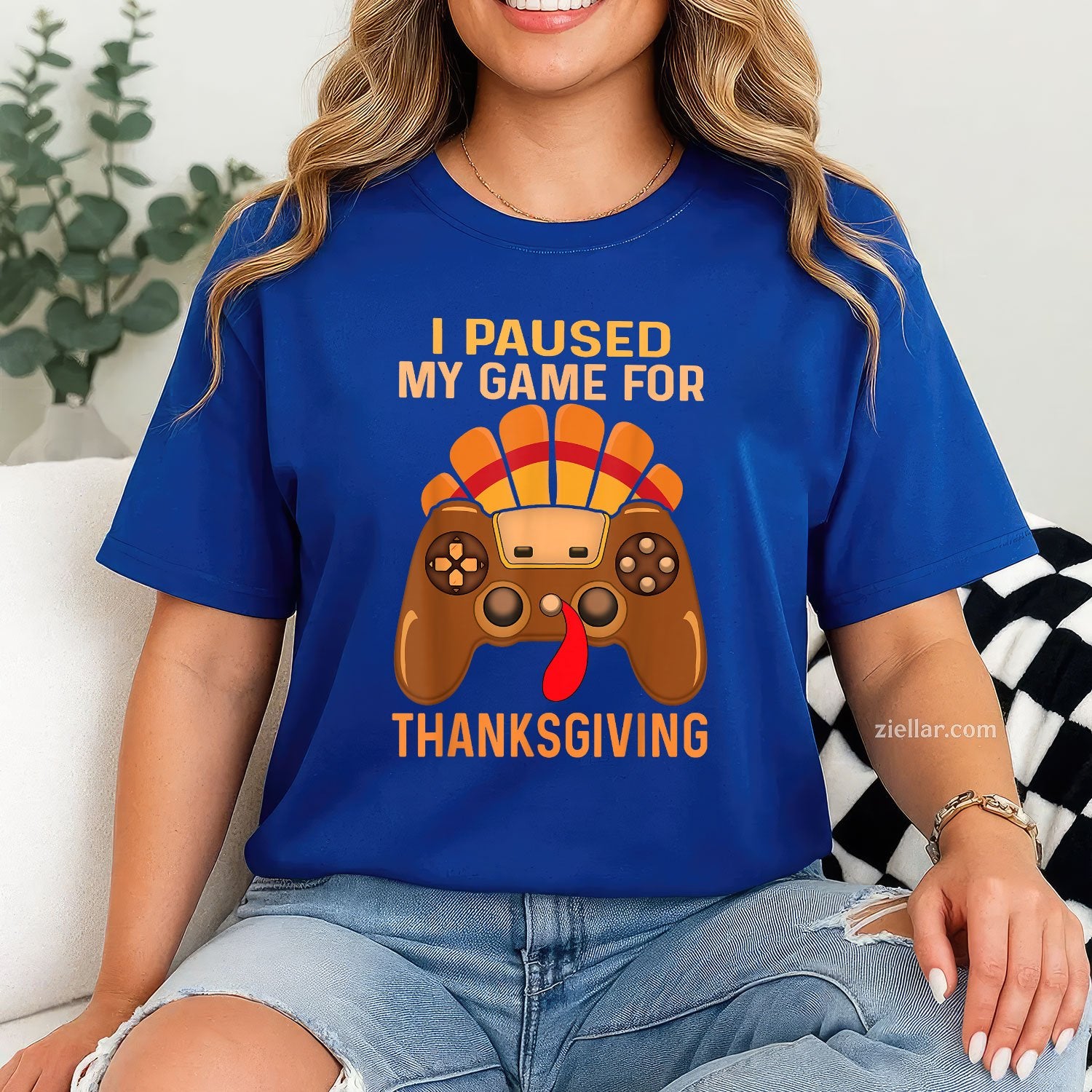 Gaming Turkey Fall Tee and T-Shirt, Funny Thanksgiving Gamer T-Shirt for Adults