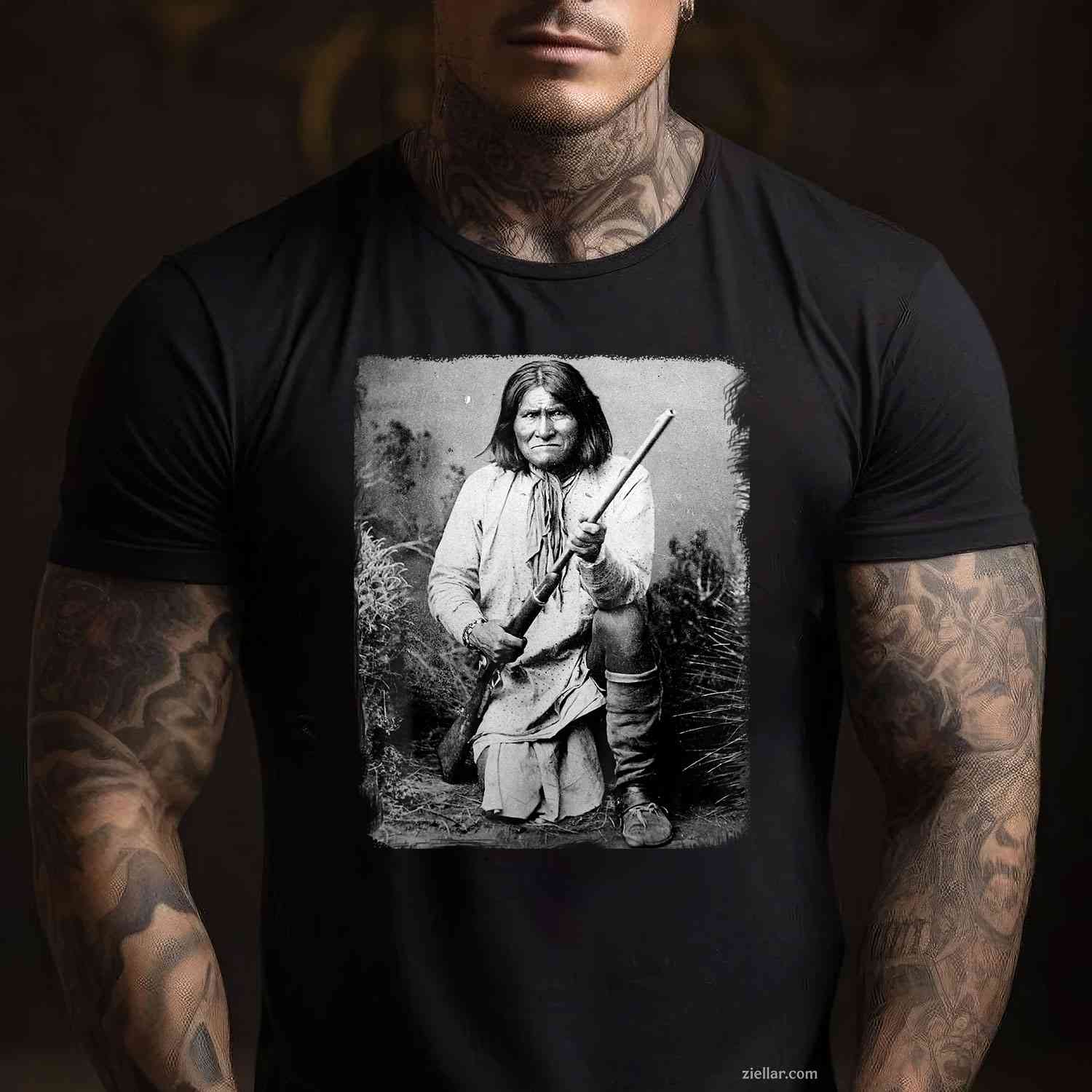 Geronimo_ A Warrior Native American T-Shirt And Tee For Men And Adults