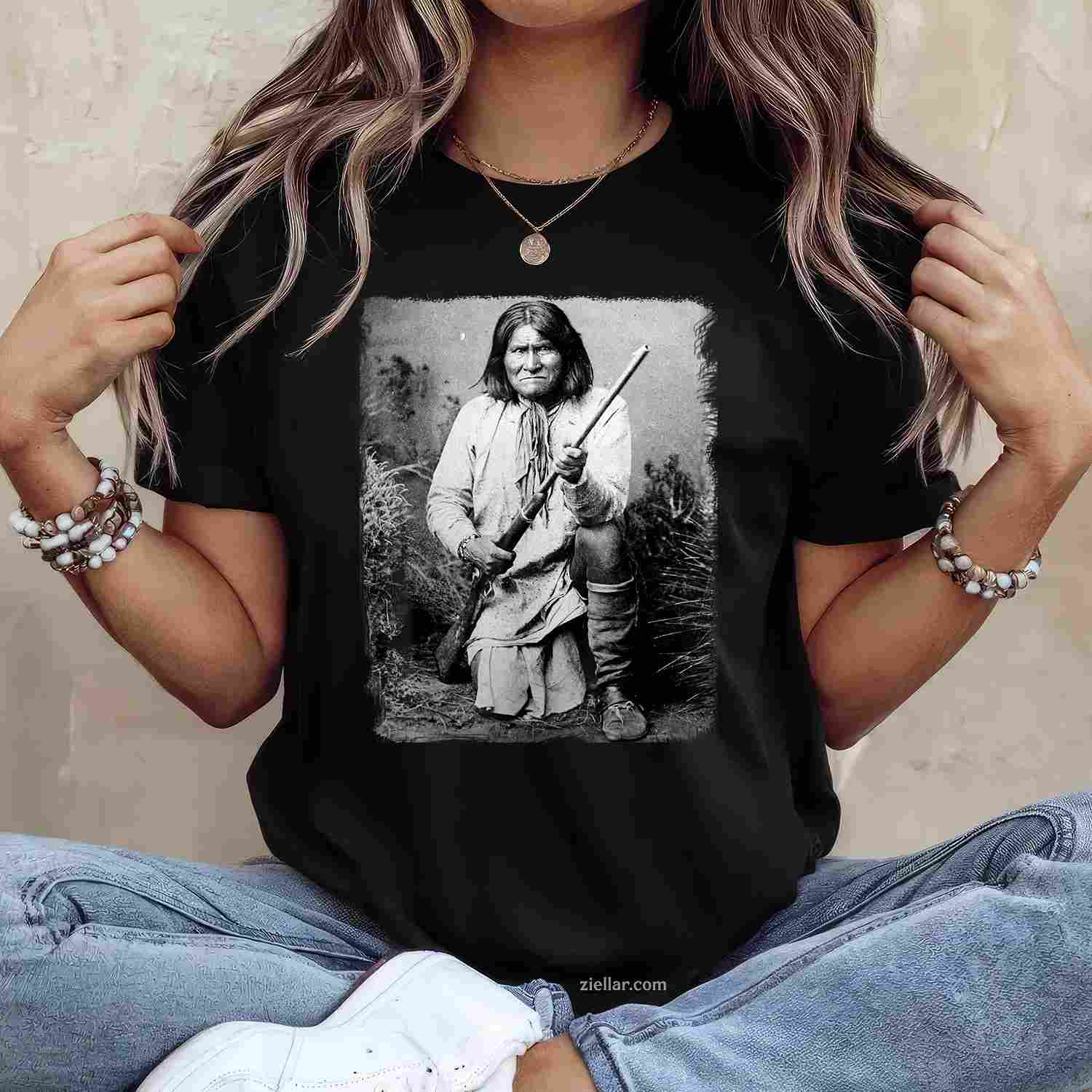 Geronimo_ A Warrior Native American T-Shirt And Tee For Men And Adults