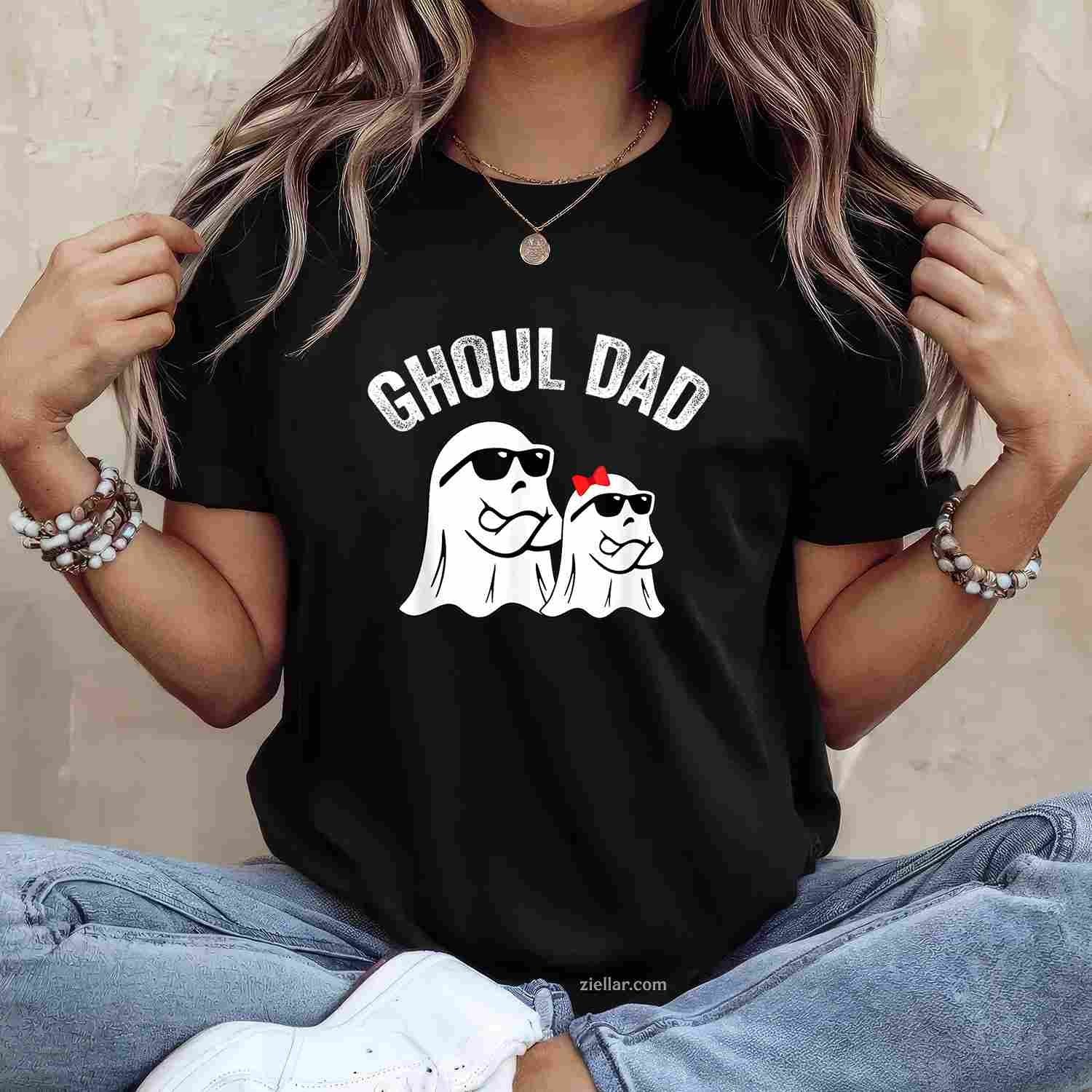 Ghoul Dad Funny Halloween Daddy Ghost Vintage Tee, Halloween T-Shirt for Men Women Adults Unisex, Aesthetic Streetwear Top, Soft Cotton Premium Print