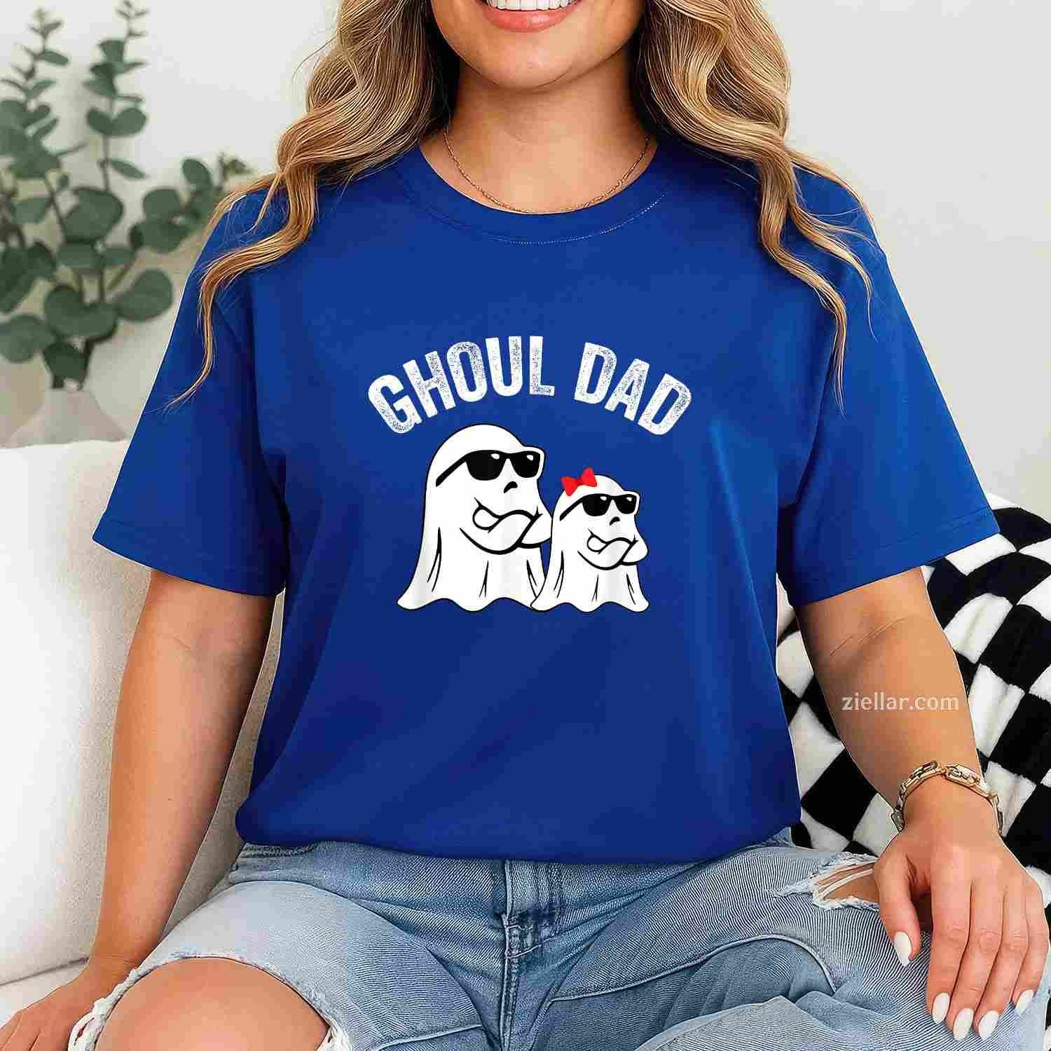 Ghoul Dad Funny Halloween Daddy Ghost Vintage Tee, Halloween T-Shirt for Men Women Adults Unisex, Aesthetic Streetwear Top, Soft Cotton Premium Print