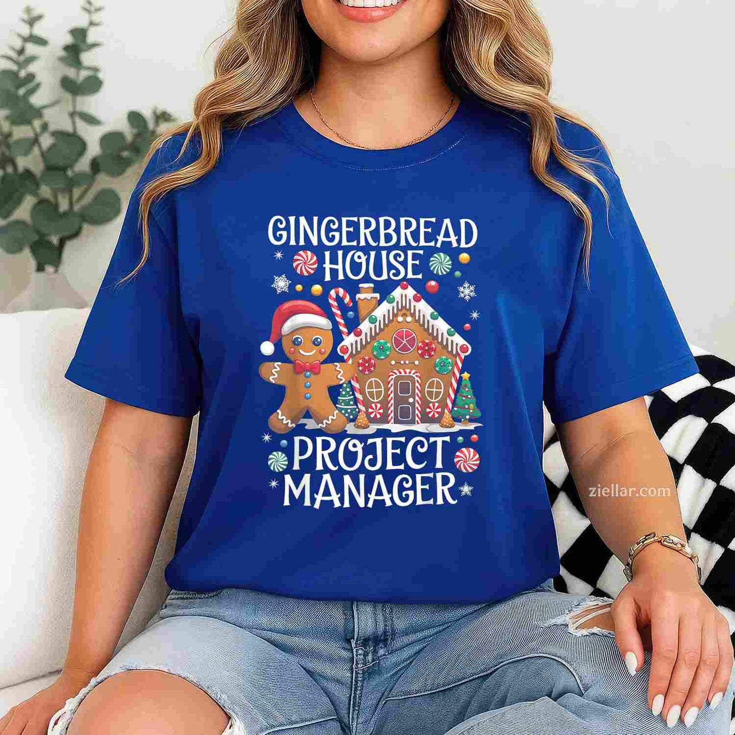 Gingerbread House Project Manager Cookie Baking Christmas T-Shirt, A Funny Gingerbread House Project Manager Tee