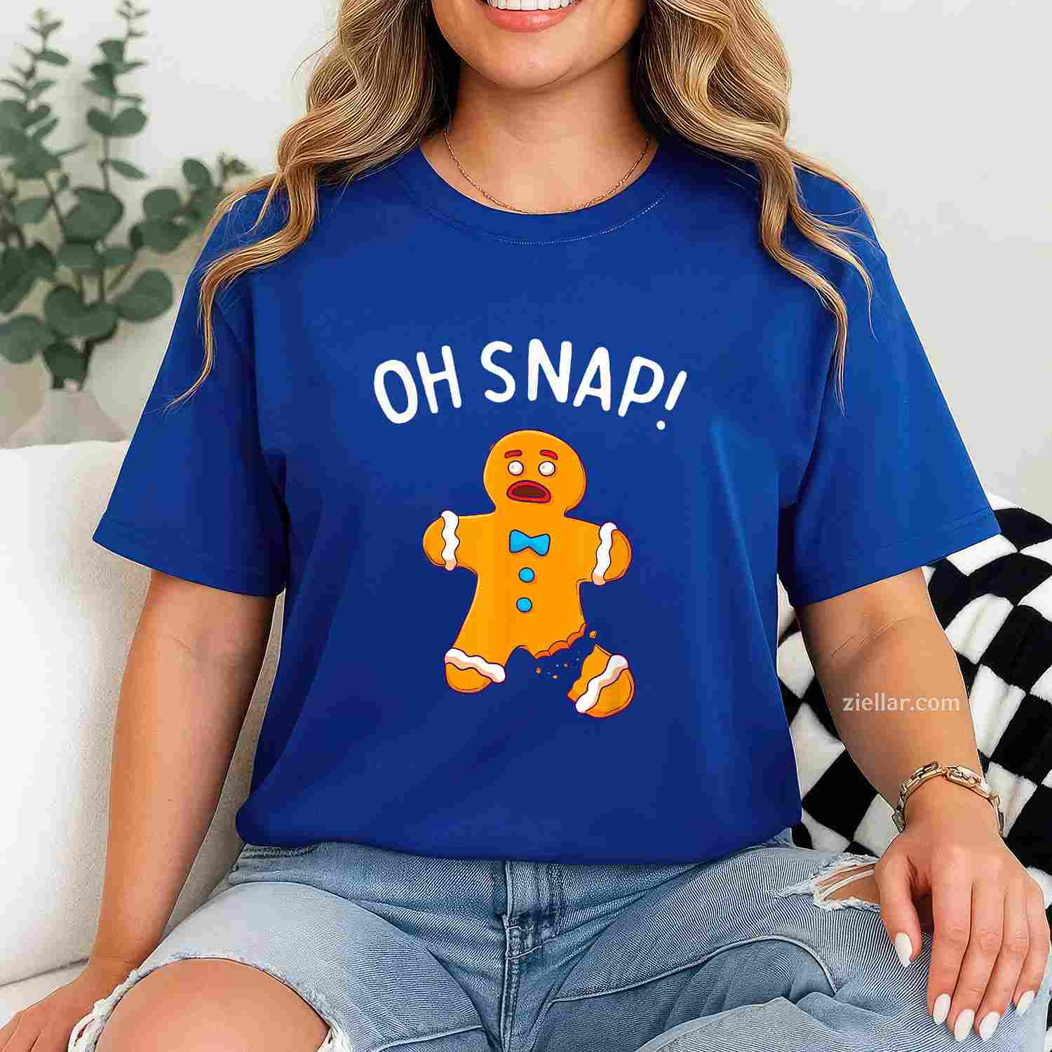 Gingerbread Man Oh Snap Christmas Funny Cookie Baking Gift Short Sleeve T-Shirt, An Oh Snap Gingerbread Man Tee