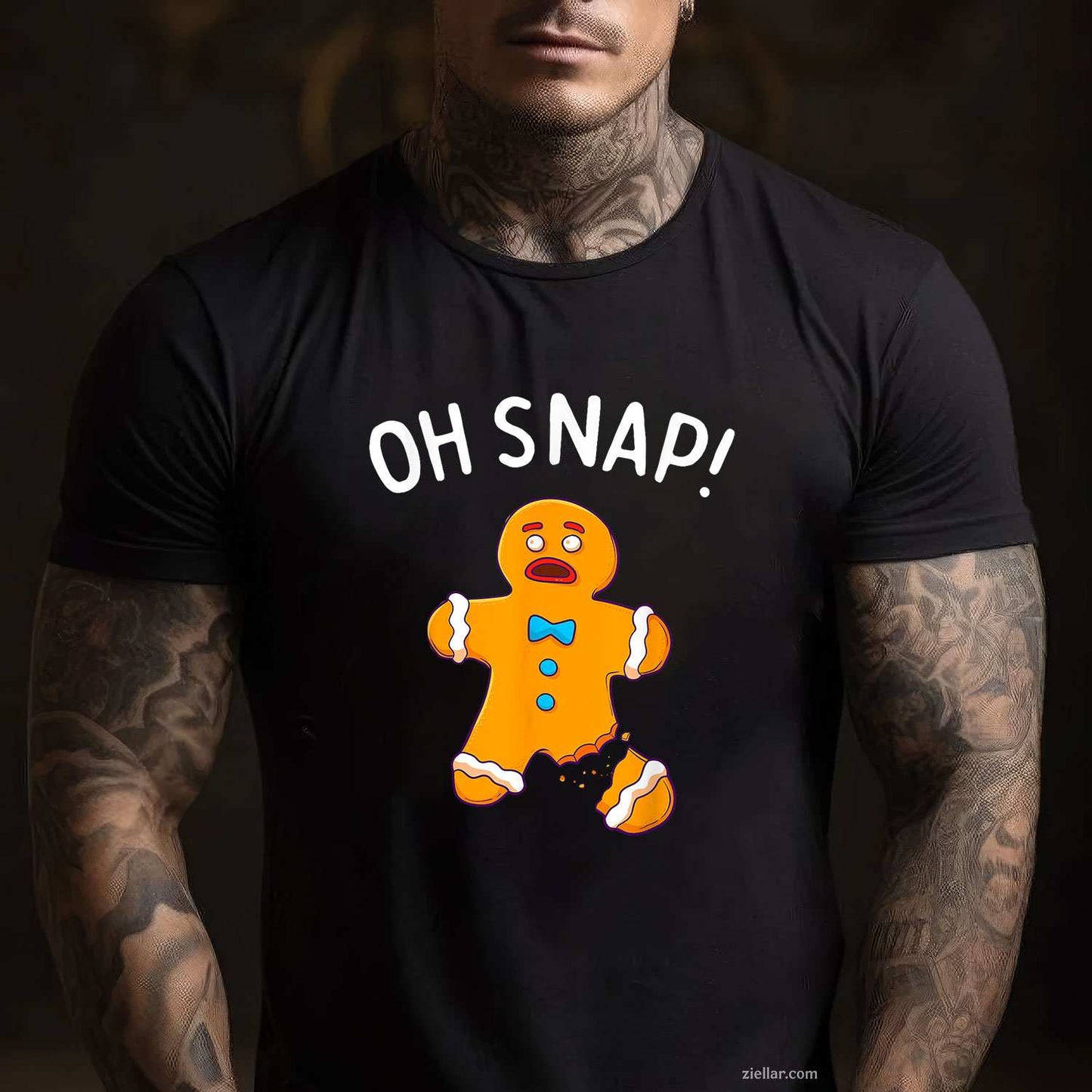 Gingerbread Man Oh Snap Christmas Funny Cookie Baking Gift Short Sleeve T-Shirt, An Oh Snap Gingerbread Man Tee