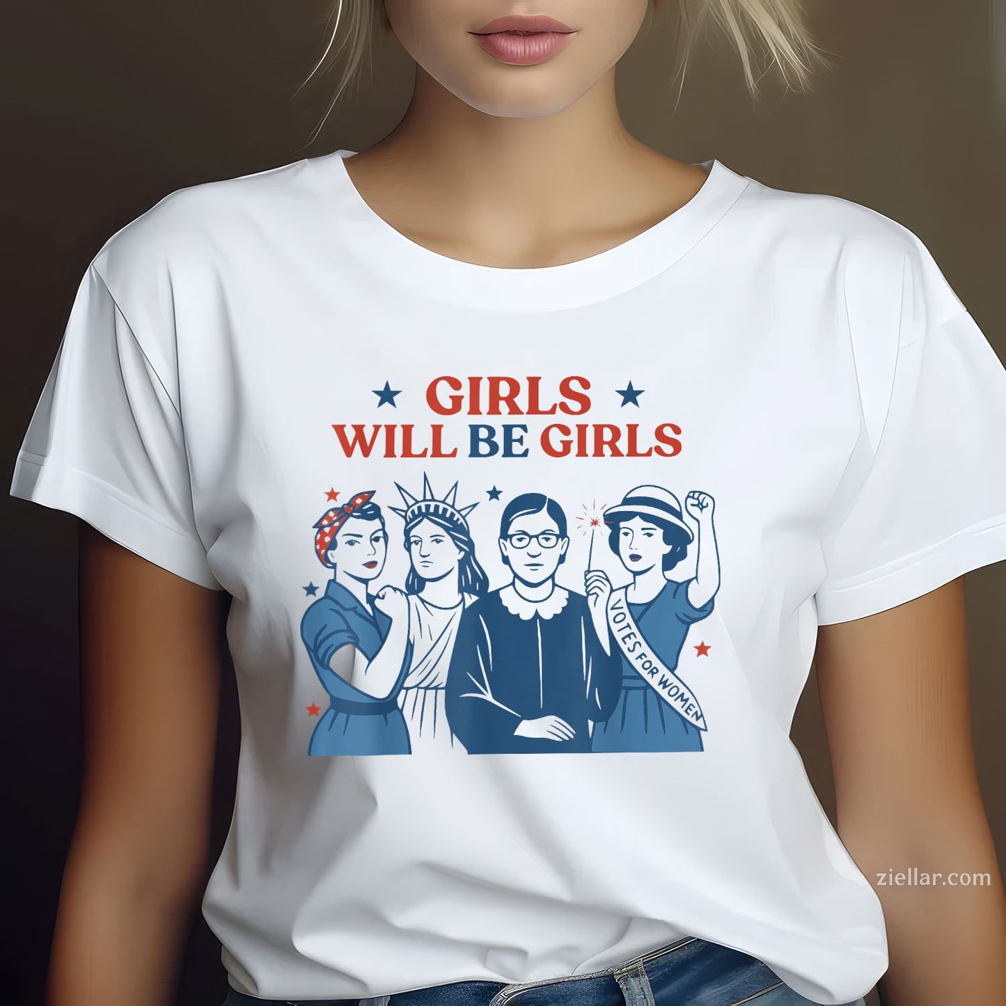 Girl Will Be Patriotic Feminist 4th Of July USA