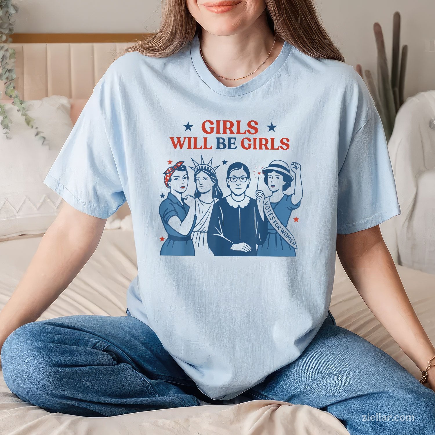 Girl Will Be Patriotic Feminist 4th Of July USA