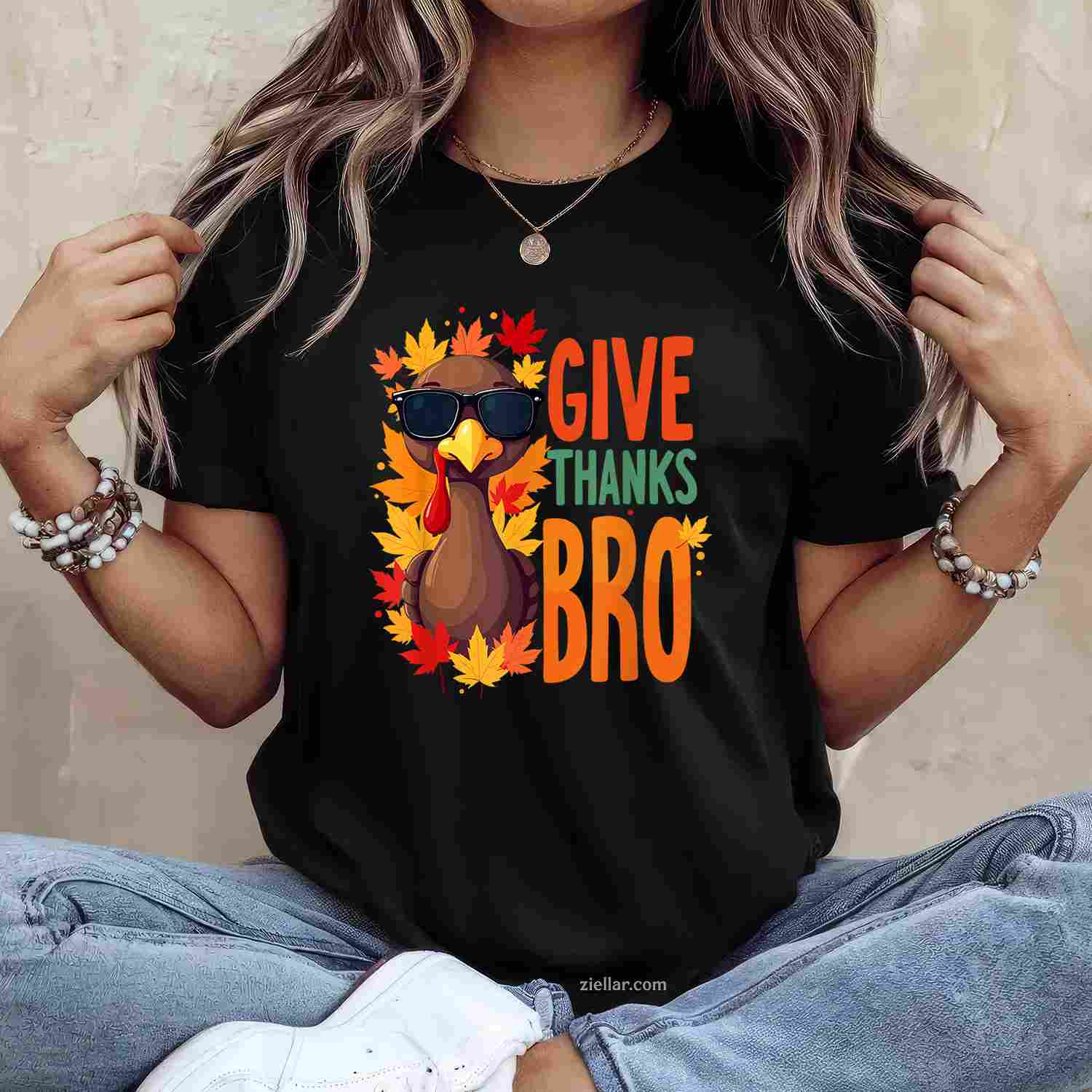 Give Thanks Bro Cute Turkey Thankful Thanksgiving T-Shirt And Tee For Adults