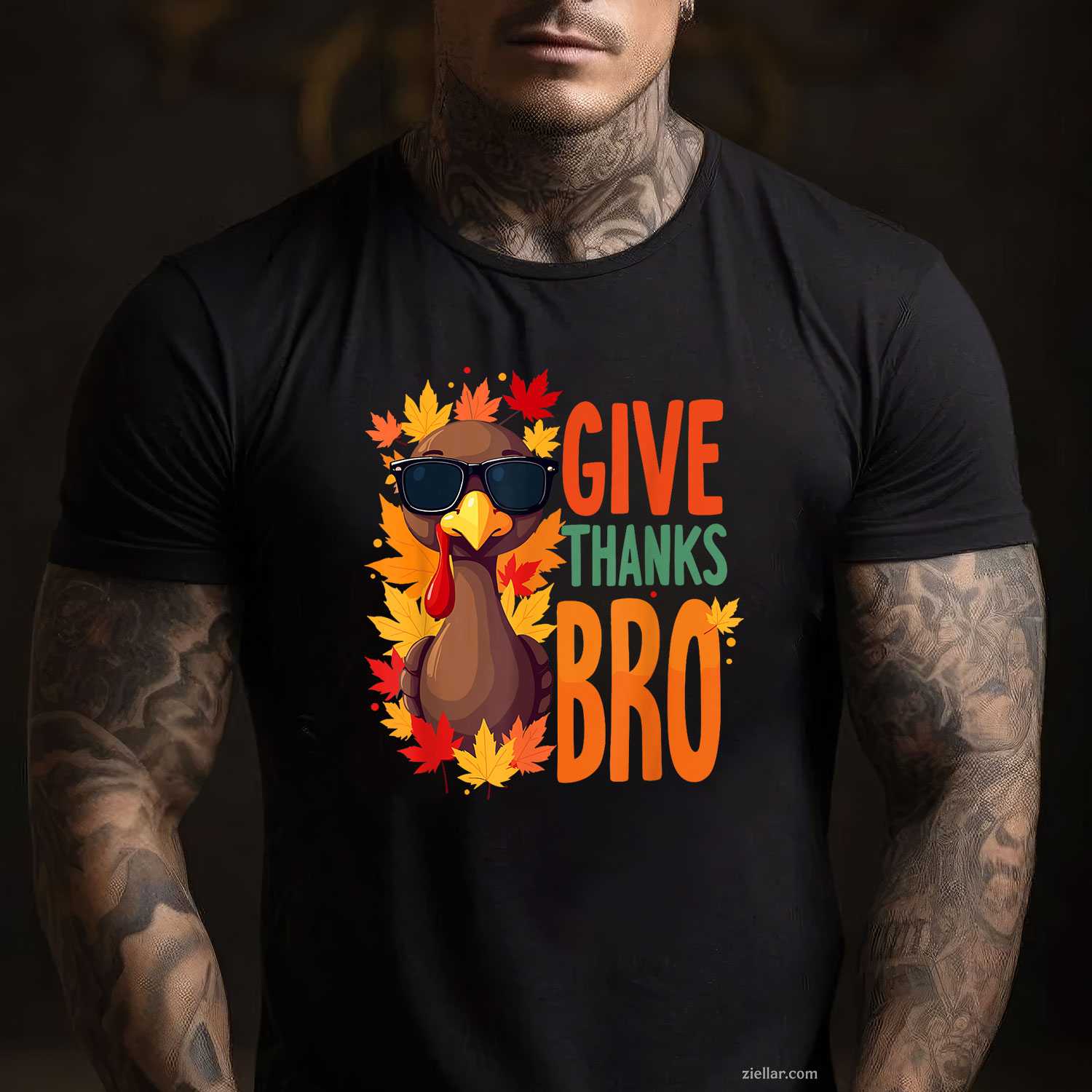 Give Thanks Bro Cute Turkey Thankful Thanksgiving T-Shirt And Tee For Adults