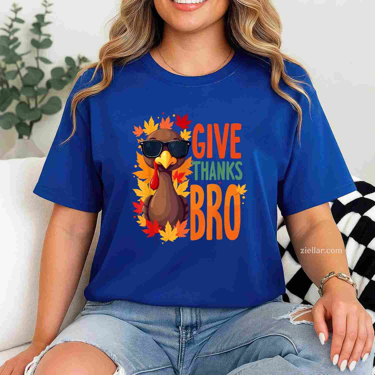 Give Thanks Bro Cute Turkey Thankful Thanksgiving T-Shirt And Tee For Adults