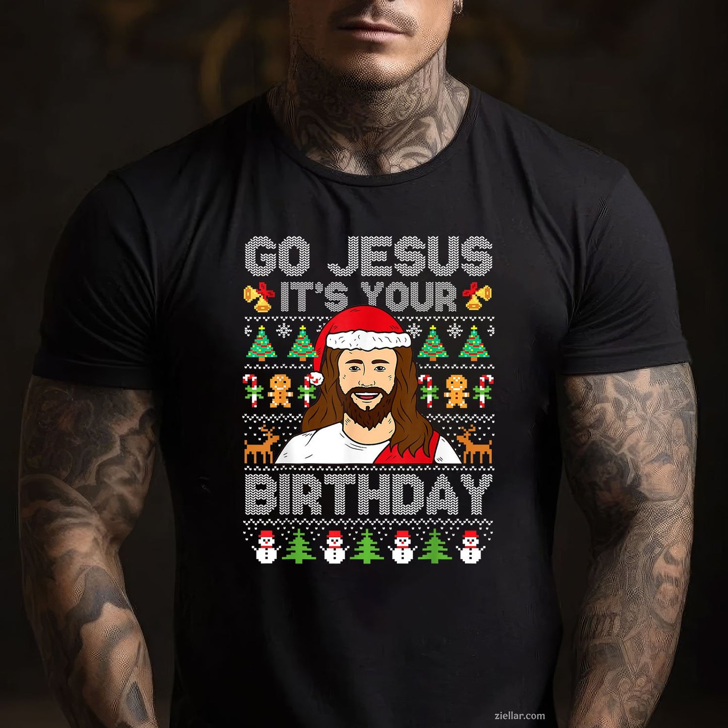 Go Jesus It’s Your Birthday Tee and T-Shirt, Funny Christmas Ugly Sweater T-Shirt for Adults