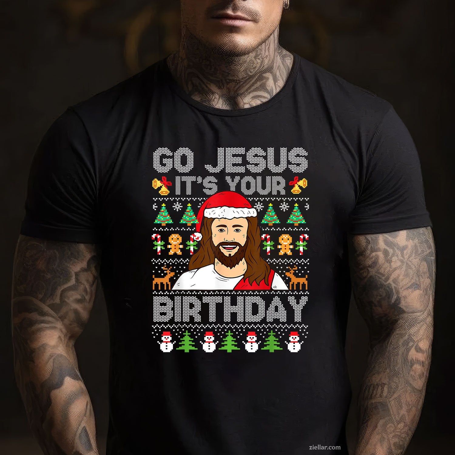 Go Jesus It’s Your Birthday Tee and T-Shirt, Funny Christmas Ugly Sweater T-Shirt for Adults