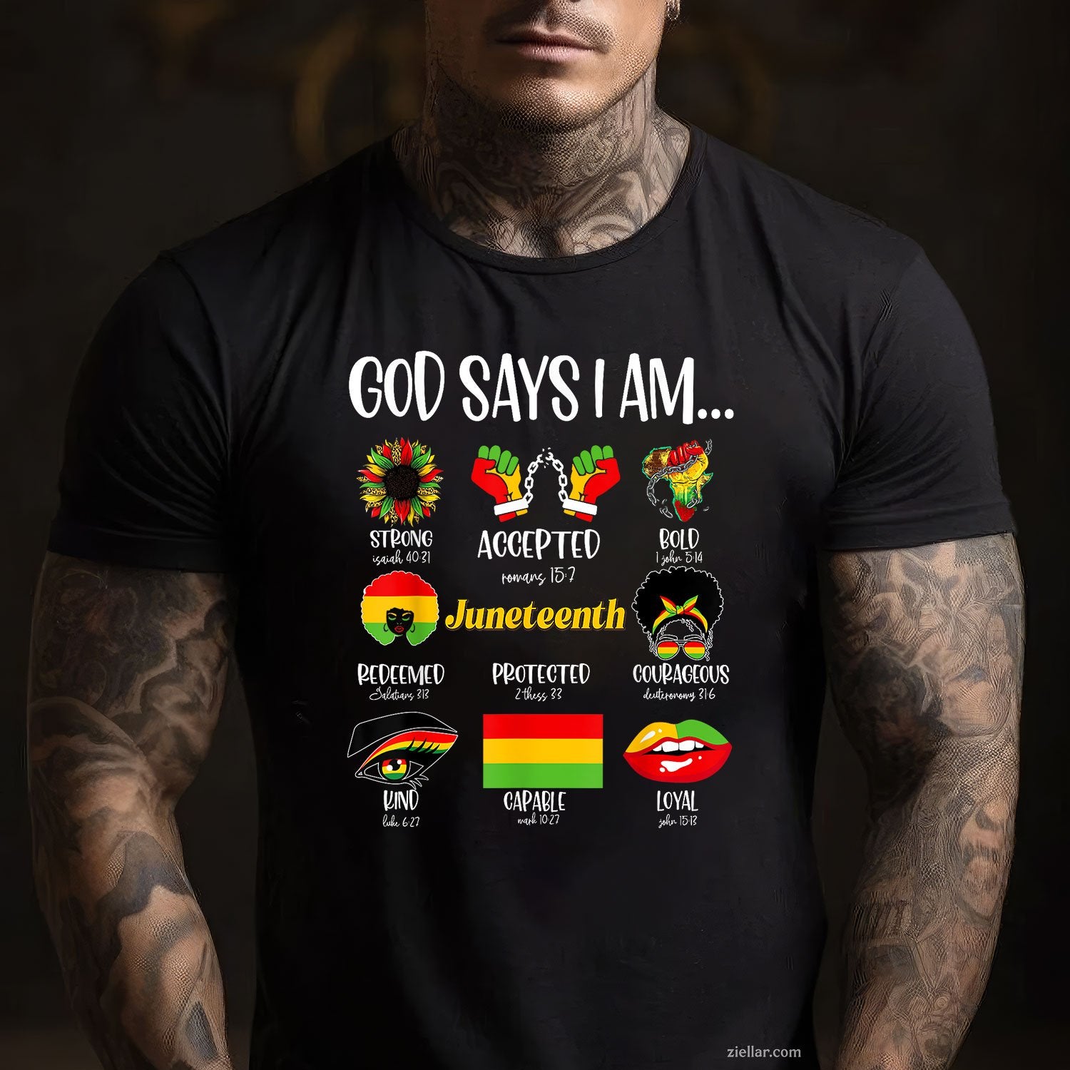 God Says I Am Christian Melanin Black History Juneteenth Tee