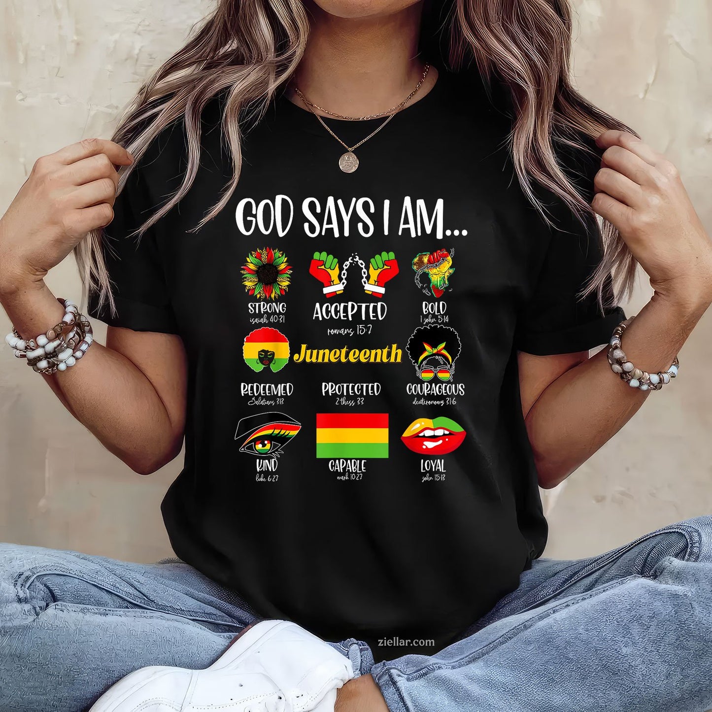 God Says I Am Christian Melanin Black History Juneteenth Tee