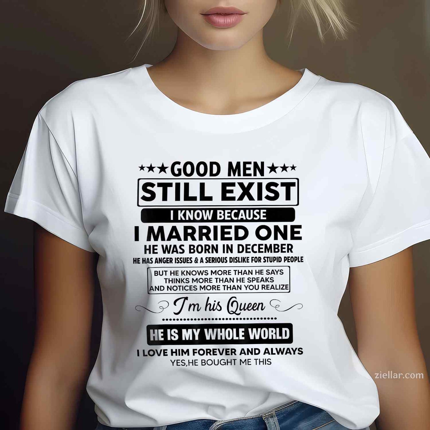 Good Men Still Exist He Was Born In December Funny Birthday T-Shirt_ Great Present For Your Favorite Guy Tee