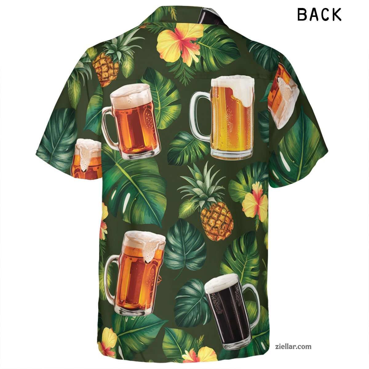 Green Beer Pineapple Hawaiian Shirt and Tee, Aloha Style Summer Party Shirt
