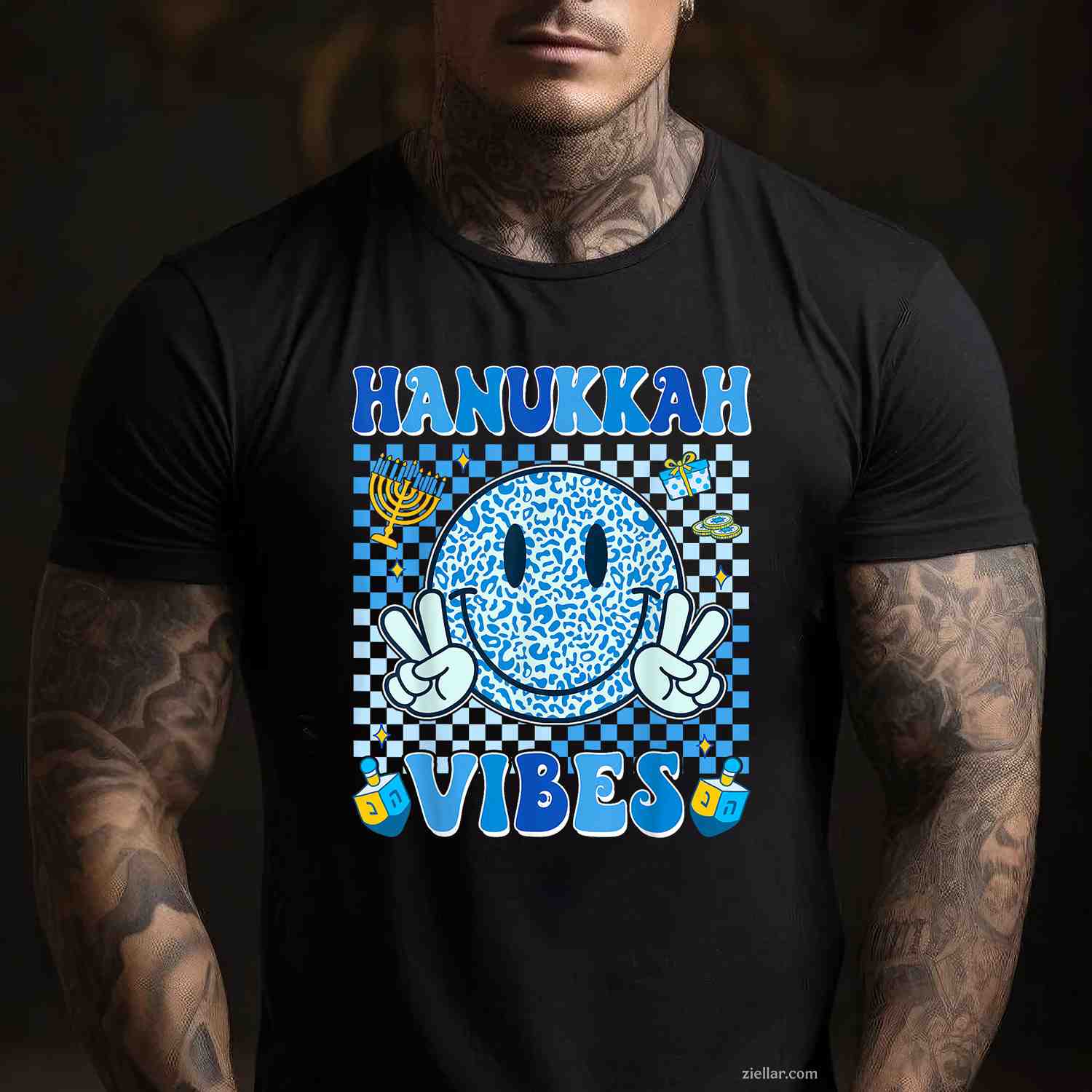Groovy Hanukkah Vibes Chanukah Pajama Happy Hanukkah Tees T-Shirt_ Stylish Holiday Pj Tee For Men And Women