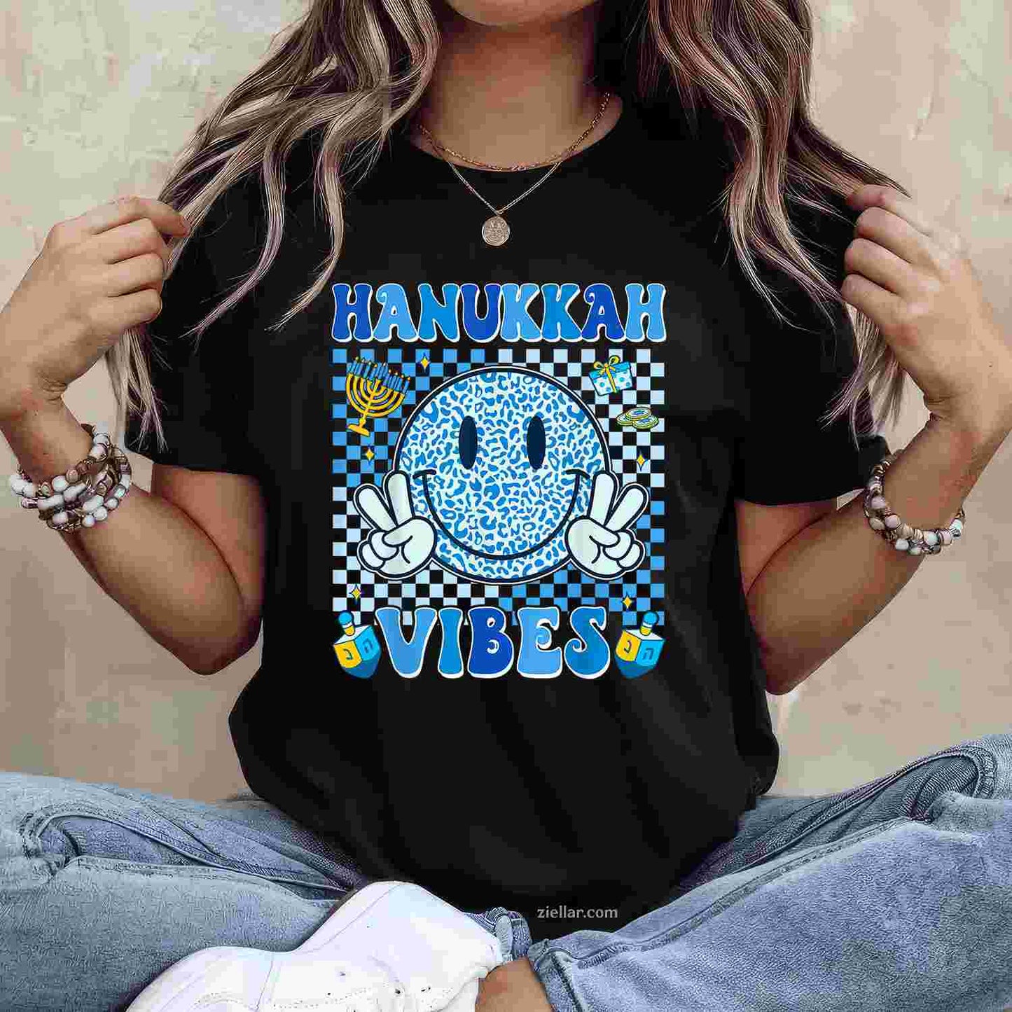 Groovy Hanukkah Vibes Chanukah Pajama Happy Hanukkah Tees T-Shirt_ Stylish Holiday Pj Tee For Men And Women