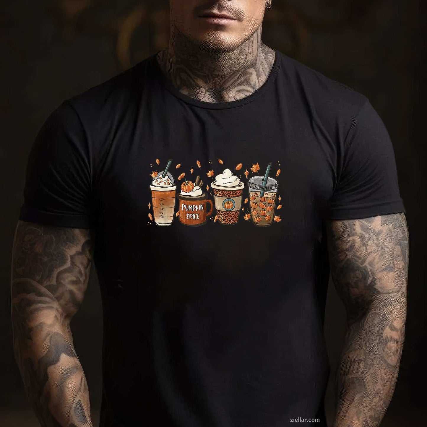 Halloween Coffee Pumpkin Latte Spice Coffee Love Fall Season Tee, Halloween T-Shirt for Men Women Adults Unisex, Cool Casual Street Style, Premium Quality