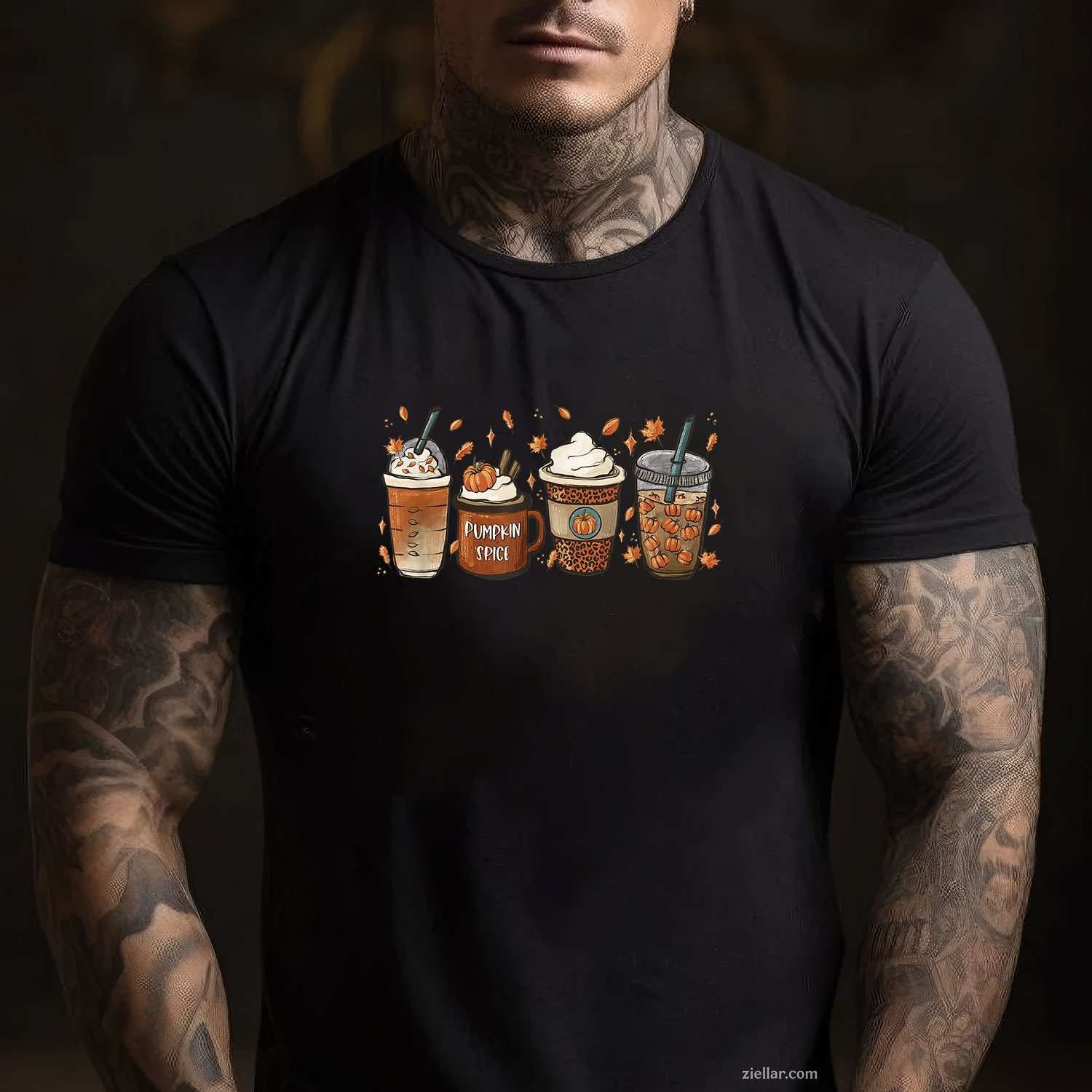 Halloween Coffee Pumpkin Latte Spice Coffee Love Fall Season Tee, Halloween T-Shirt for Men Women Adults Unisex, Cool Casual Street Style, Premium Quality