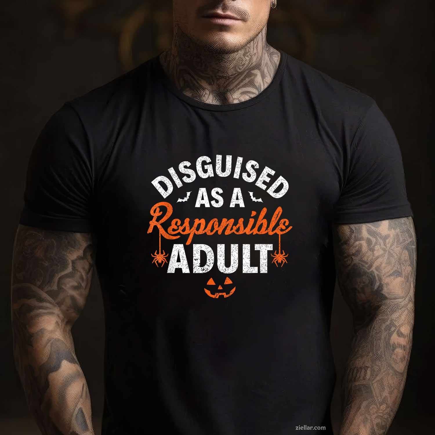 Halloween dressed up as a responsible adult Tee, Halloween T-Shirt for Men Women Adults Unisex, Classic Fit Unisex Design, Everyday Wear Essential