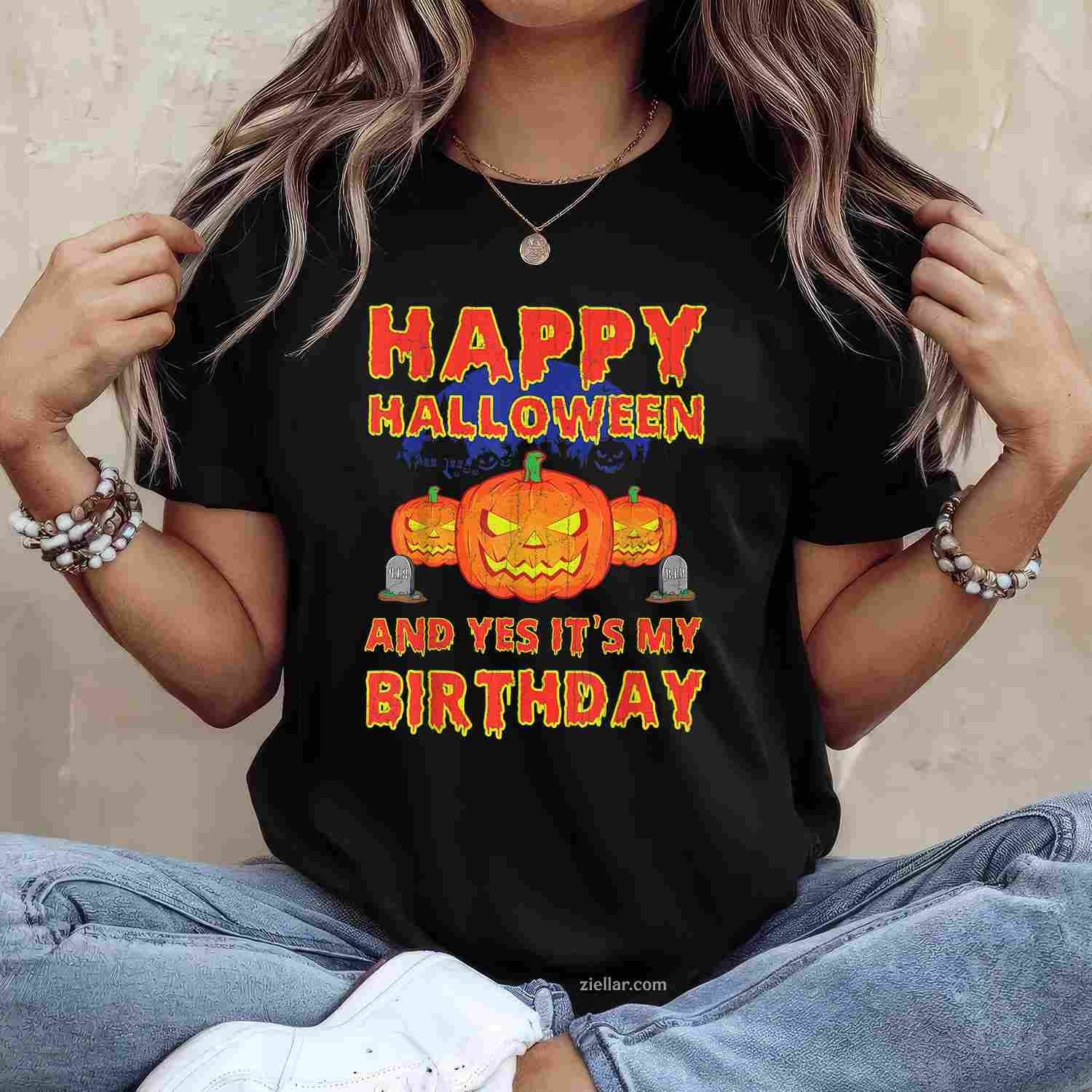 Halloween Birthday _ October 31 Birthday Cool Fall Season T-Shirt and Tee for Adults Men Women Unisex