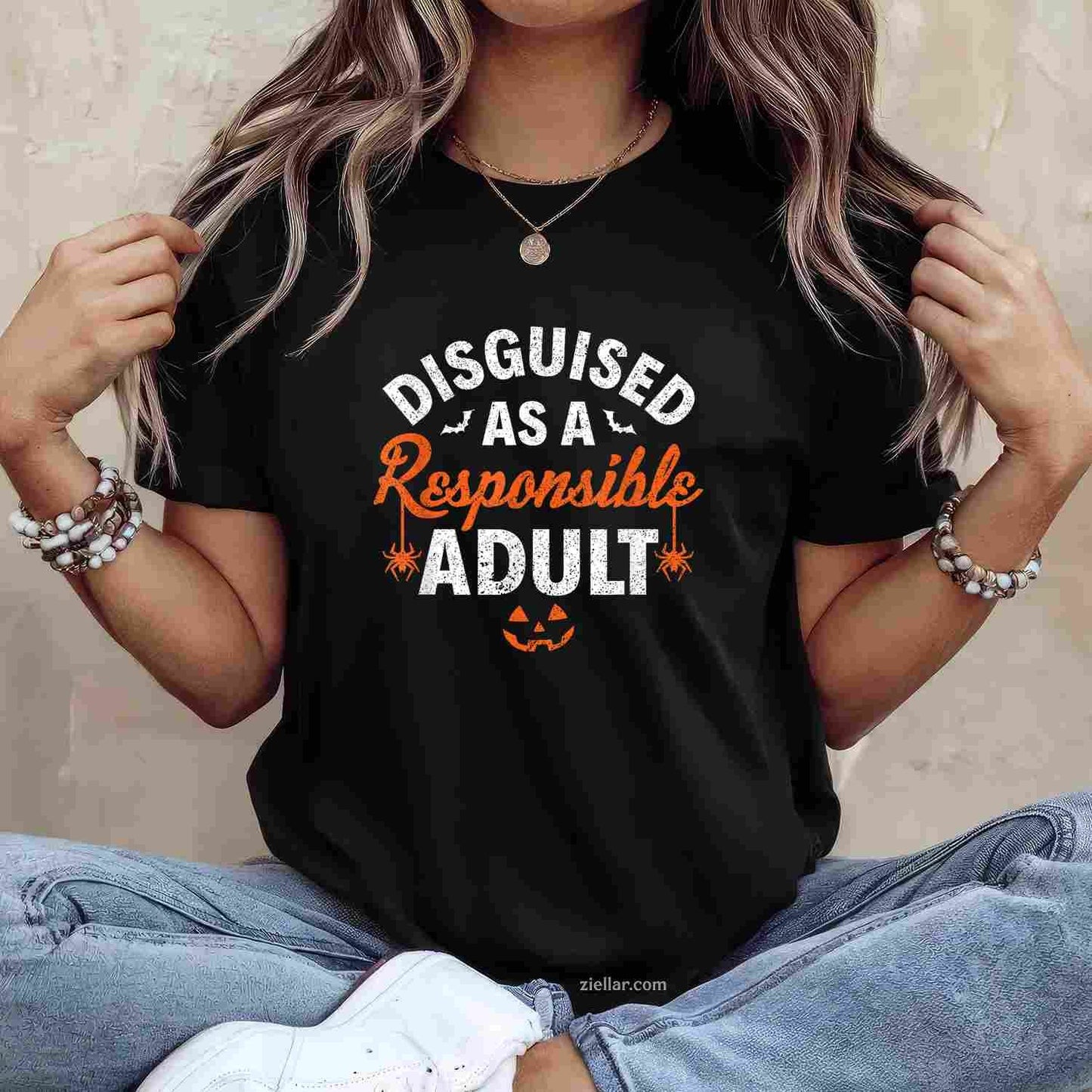 Halloween dressed up as a responsible adult Tee, Halloween T-Shirt for Men Women Adults Unisex, Classic Fit Unisex Design, Everyday Wear Essential