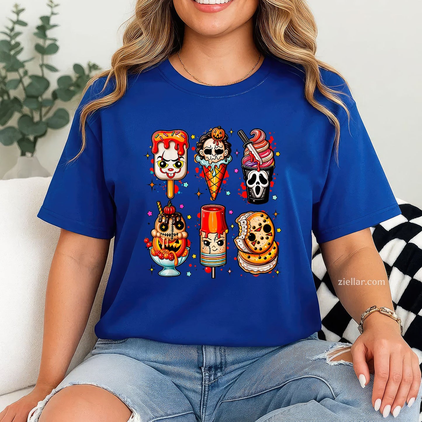 Halloween Horror Movie Popsicle Tee and T-Shirt, Summerween Ice Cream T-Shirt for Adults