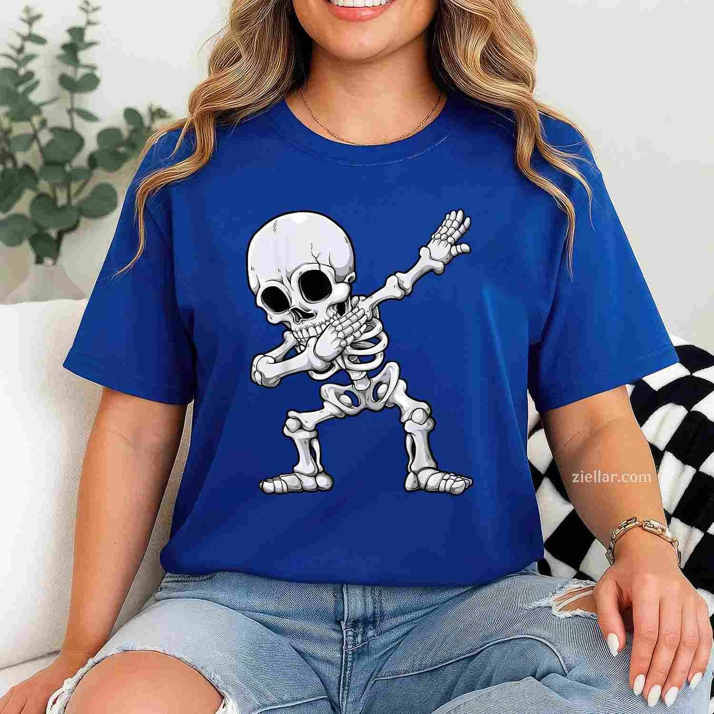 Halloween Men Dabbing Skeleton Skull Rib Cage Dab Dance Tee, Halloween T-Shirt for Men Women Adults Unisex, Vintage Retro Graphic, Funny Novelty Gift