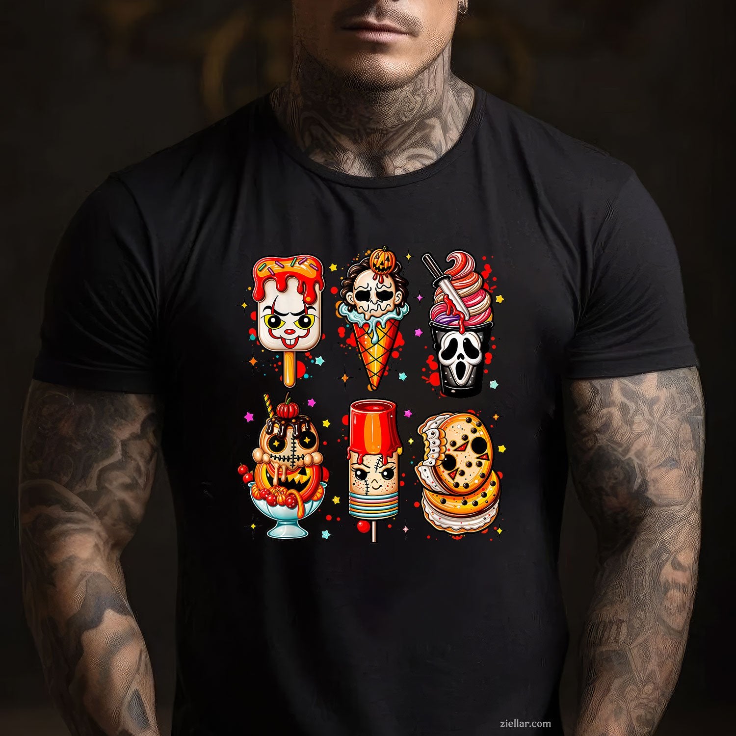 Halloween Horror Movie Popsicle Tee and T-Shirt, Summerween Ice Cream T-Shirt for Adults