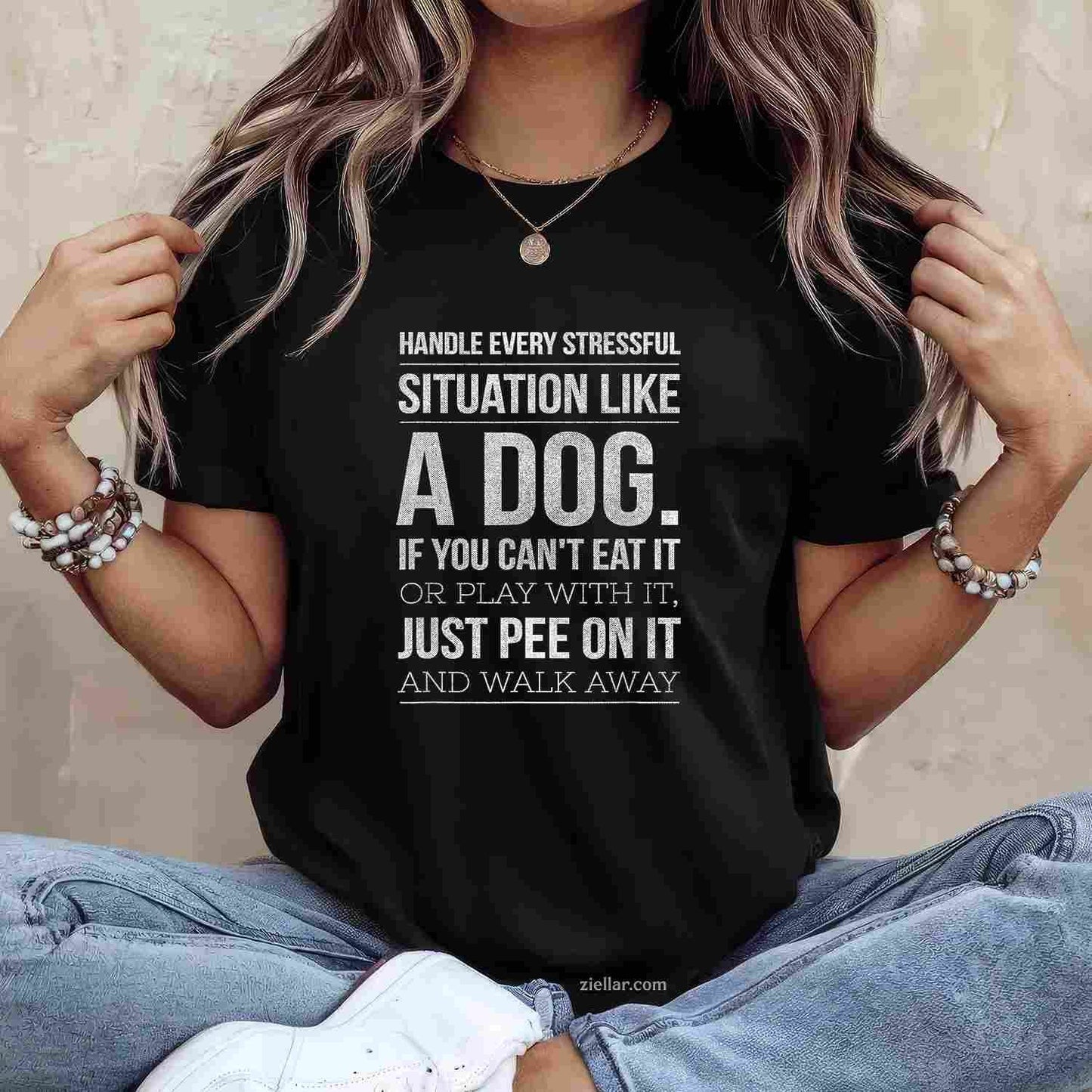 Handle Stress Like A Dog - Dog Lover T-Shirt, Vintage Graphic Tee For Men & Women Adults