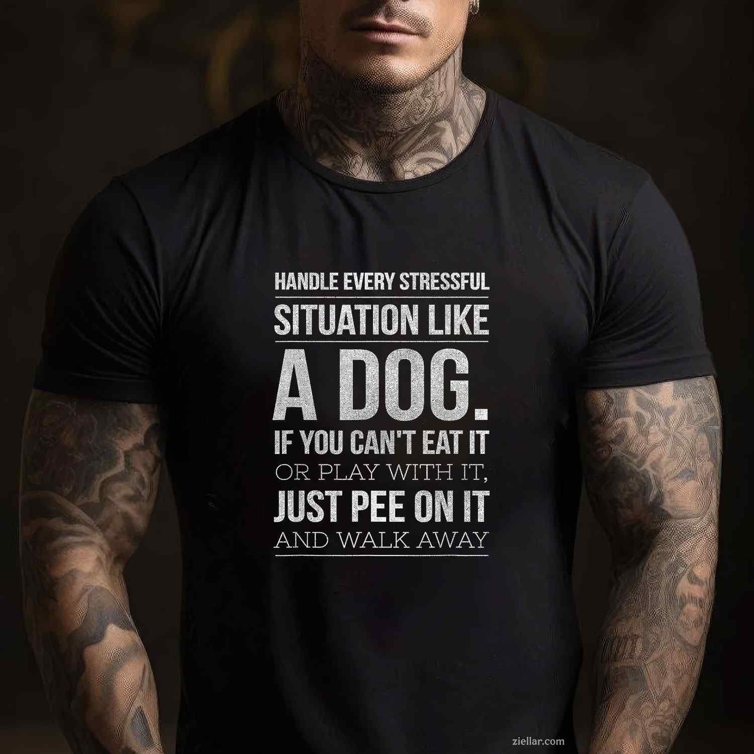 Handle Stress Like A Dog - Dog Lover T-Shirt, Vintage Graphic Tee For Men & Women Adults