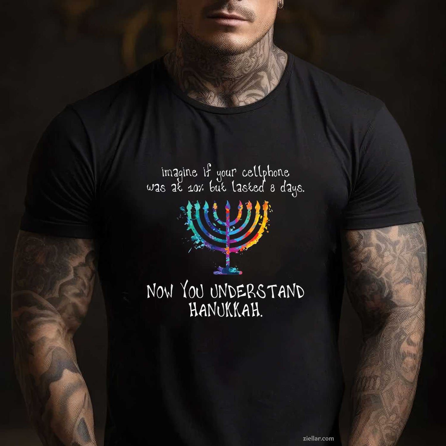 Hanukkah Chanukah Cellphone Meme Funny Jewish Gifts T-Shirt_ A Great Gag Gift Tee For The Holiday