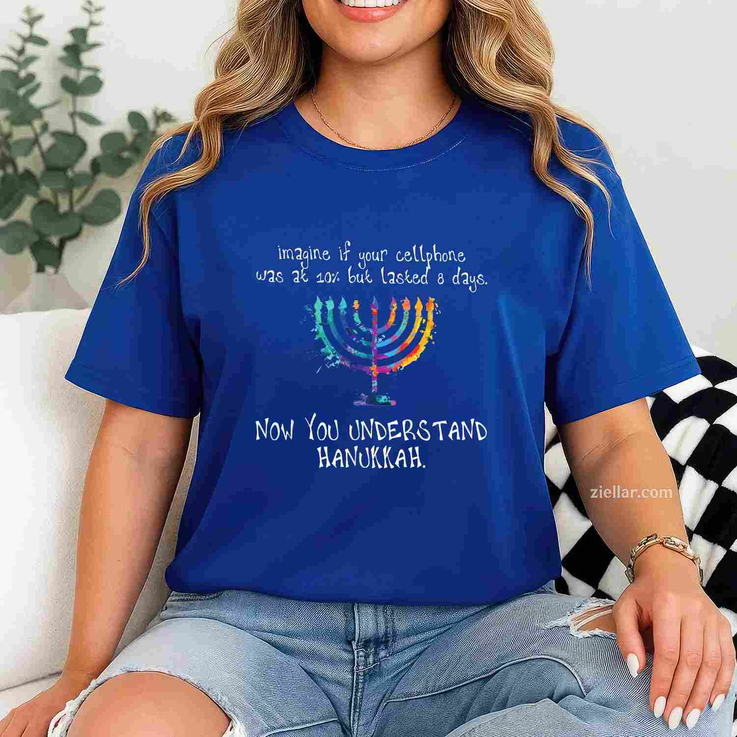Hanukkah Chanukah Cellphone Meme Funny Jewish Gifts T-Shirt_ A Great Gag Gift Tee For The Holiday