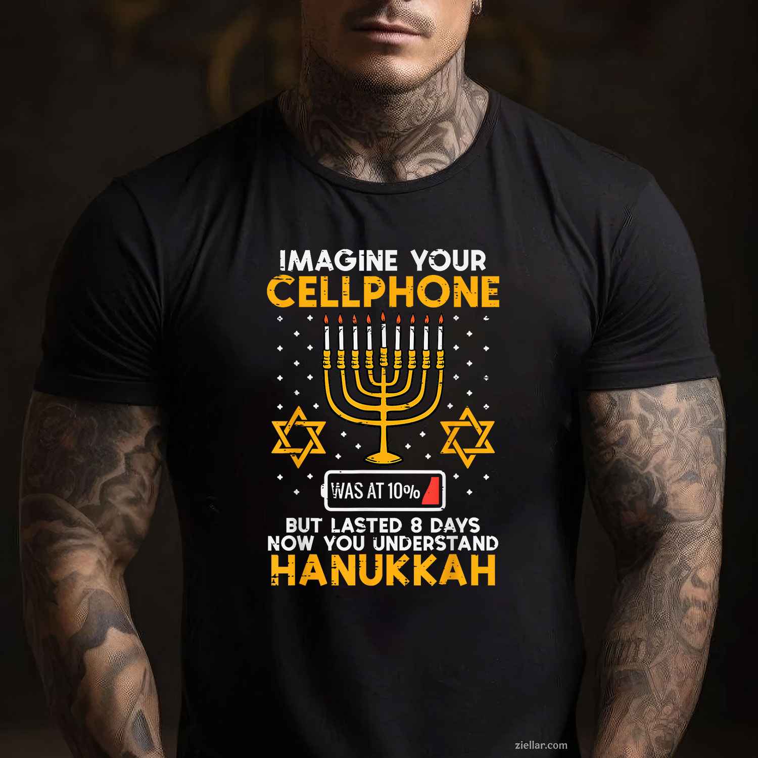 Hanukkah Imagine Your Cellphone Chanukah Jew Men Women T-Shirt_ Funny Jewish Holiday Tee For Adults