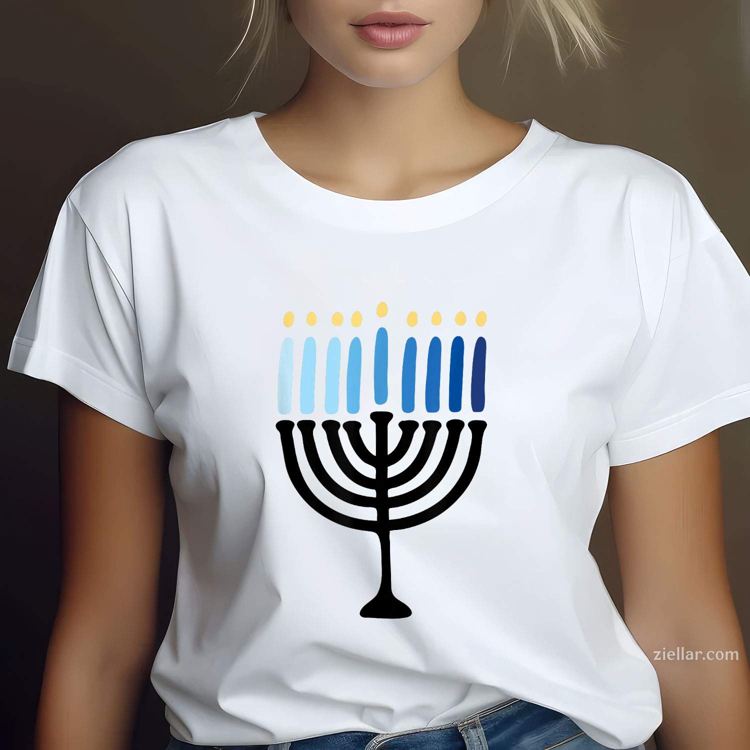 Hanukkah Minimalistic Menorah Hanukkah T-Shirt_ Simple And Elegant Jewish Holiday Tee For Men And Women