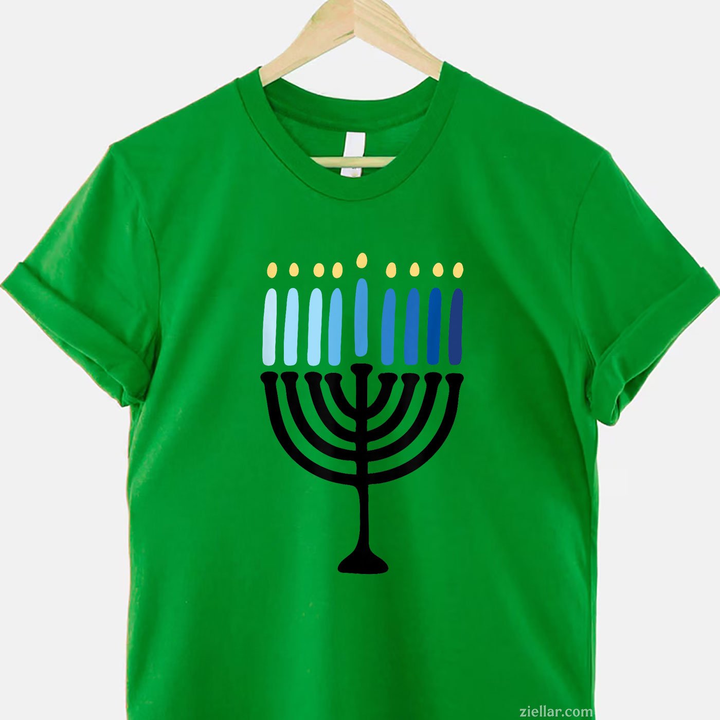 Hanukkah Minimalistic Menorah Hanukkah T-Shirt_ Simple And Elegant Jewish Holiday Tee For Men And Women